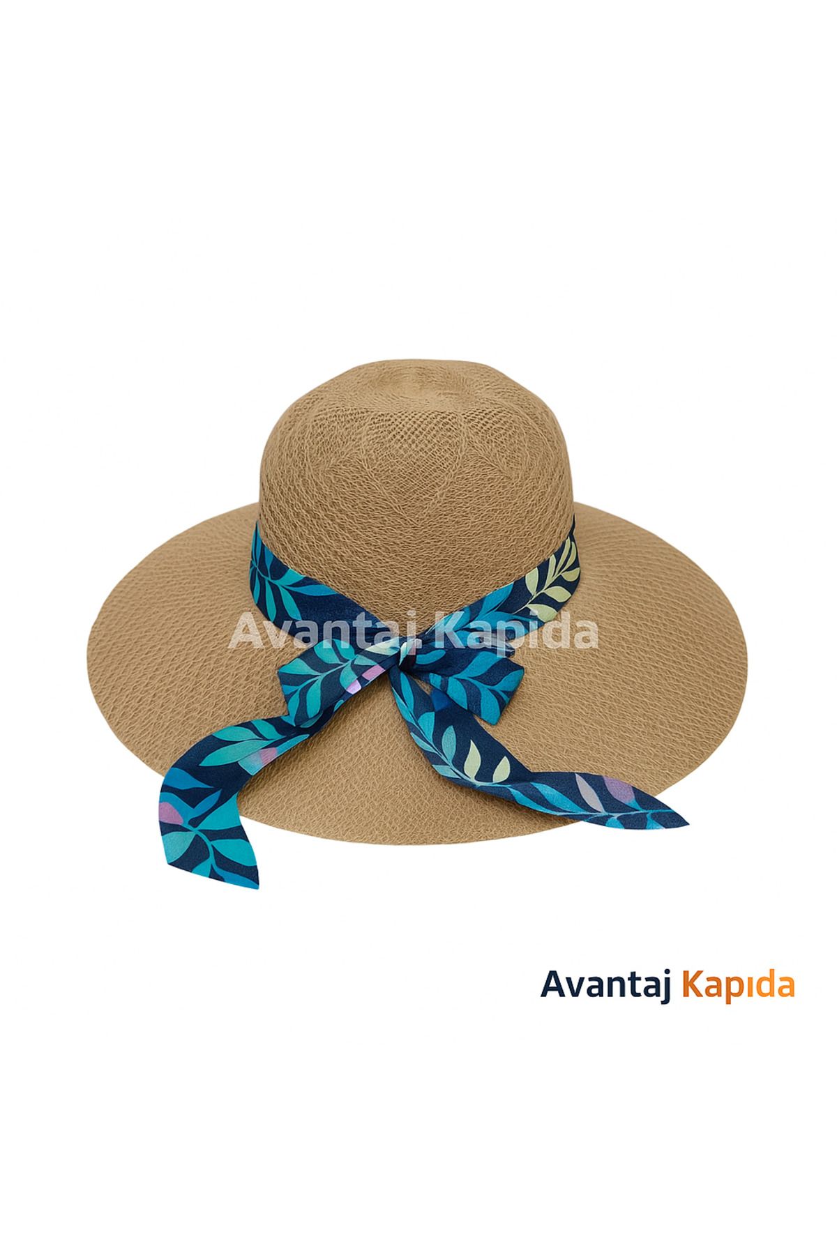 Avantaj Kapıda Kadın Yazlık Hasır Şapka - Geniş Kenarlı UV Koruyucu, Kurdele Detaylı