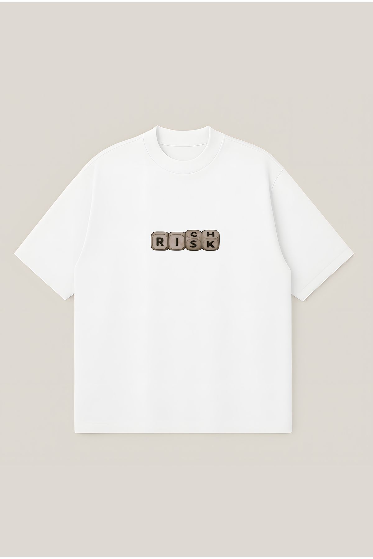 Moon Dancer Risk Unisex Oversize Baskılı Boxy Fit Kalın Kumaşlı T-shirt