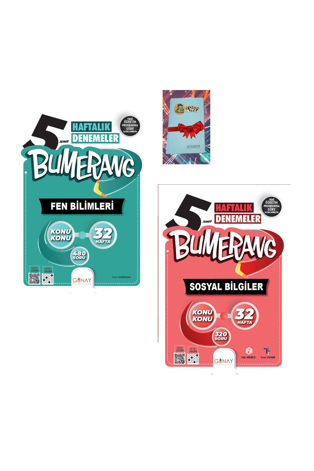 Günay Yayınları Bumerang 32 Haftalık FEN BİLİMLERİ + SOSYAL BİLGİLER Denemeleri (NOT DEFTERİ HEDİYE)