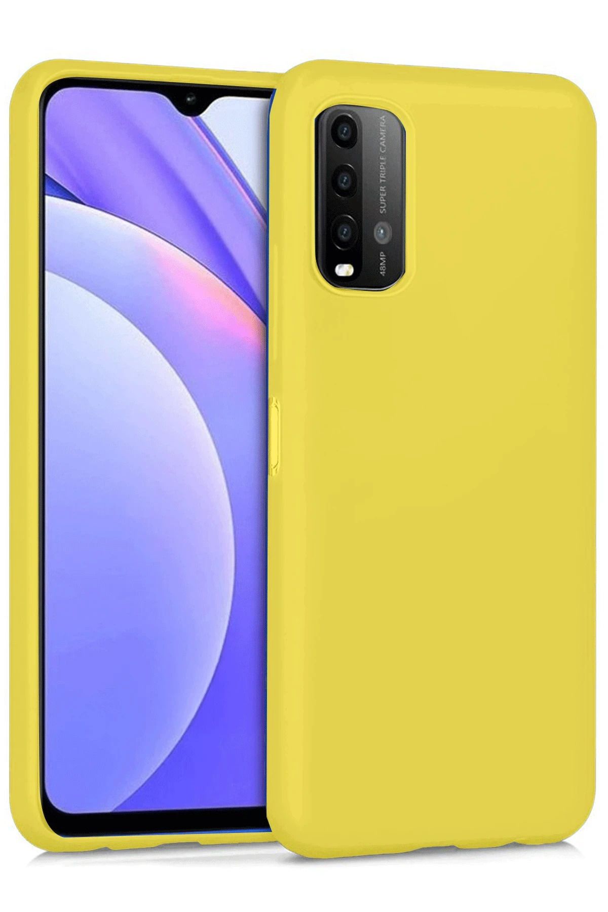 NewFace Xiaomi Redmi 9T Uyumlu Kılıf Nano içi Kadife Silikon - Sarı GLSTD