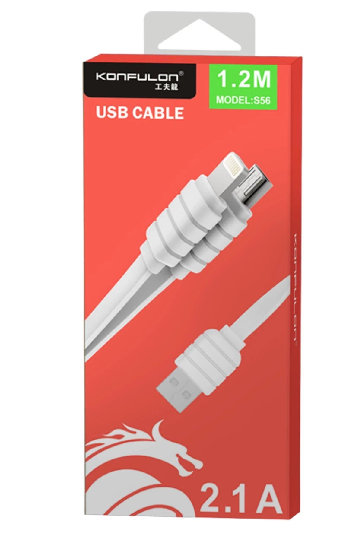Konfulon S56 2in1 (Lightning-Micro USB) Kablo 1.2M 2.1A GLSTD