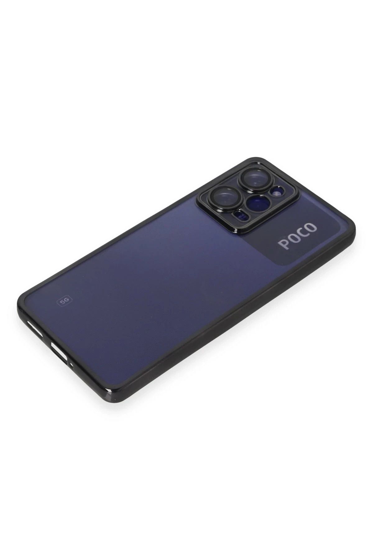 NewFace Xiaomi Poco X5 Pro 5G Kılıf Lensli Silikon - Siyah GLSTD