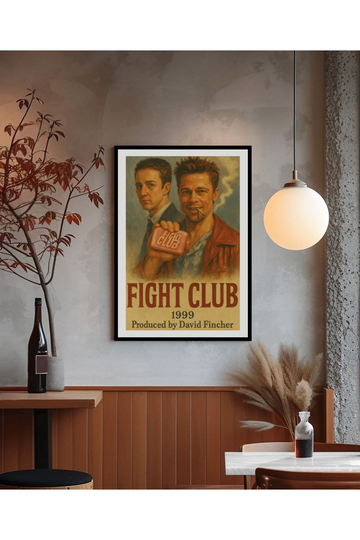 Norddesign Çerçeveli Poster Tablo Duvar Dekorasyonu - Kült Filmler Serisi - Fight Club (Dövüş Klubü)