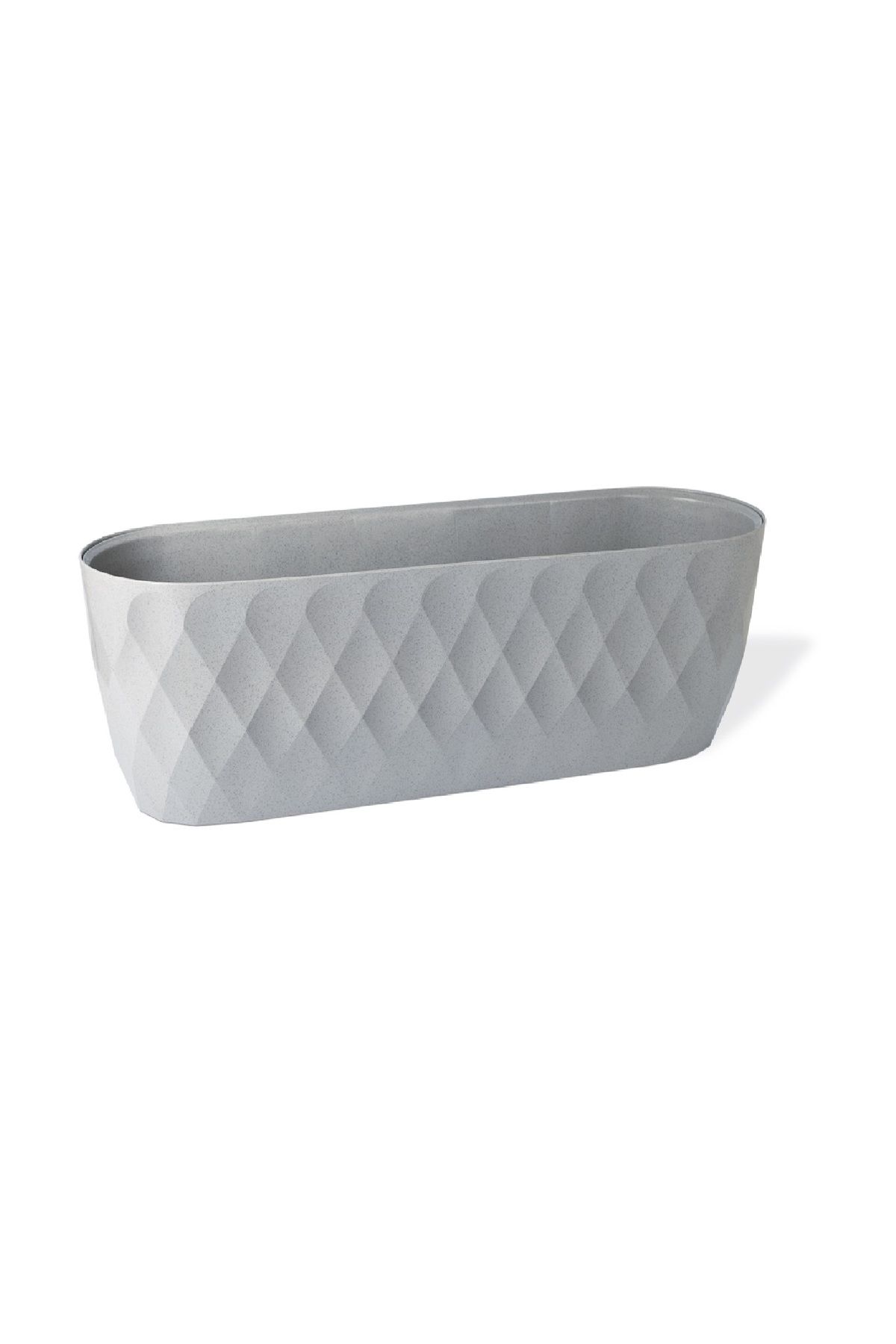 Asil Konsept 6,5 lt Yakamoz Balkon Saksısı Hazneli Baklava Desenli Plastik Saksı 2 No 48 cm