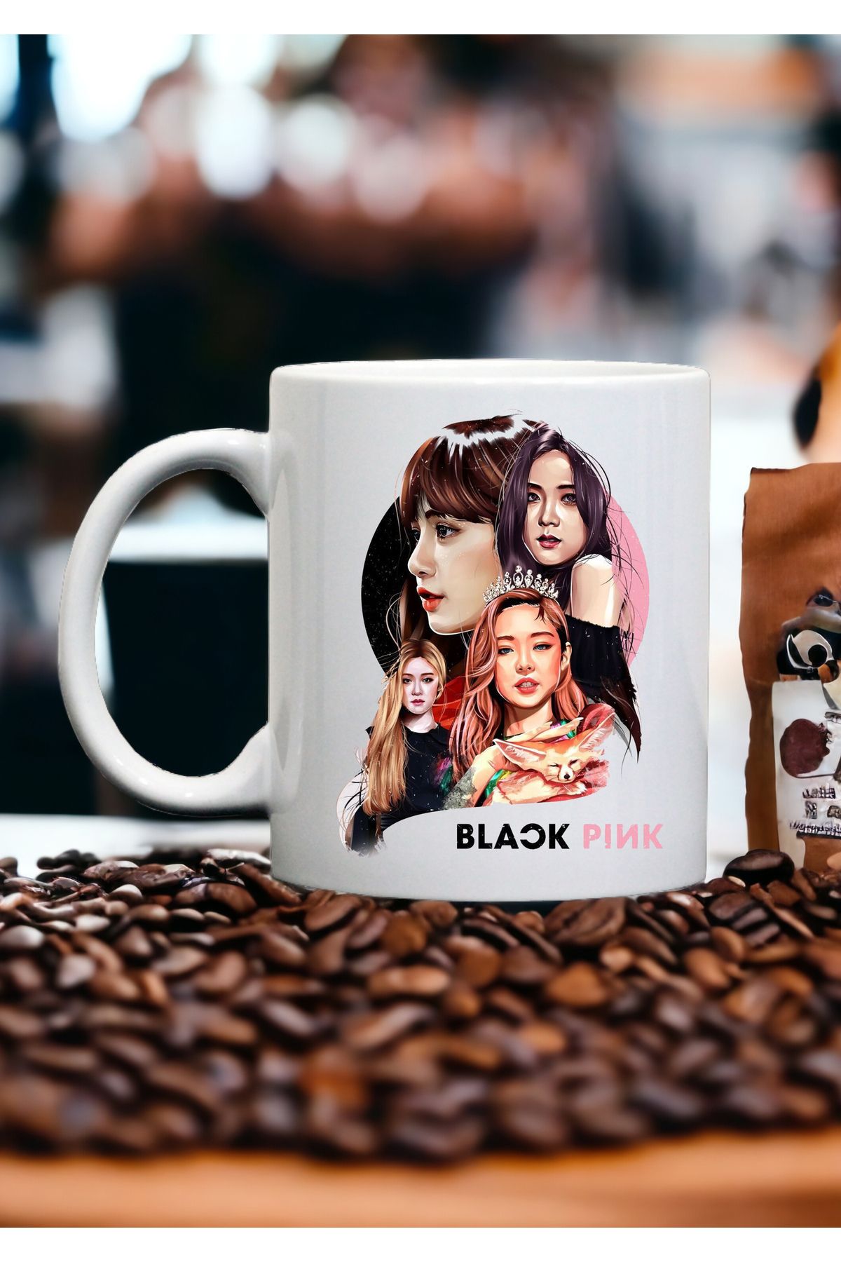 BİBANAPROMOSYON Black Pink Kişiye Özel Kupa Bardak