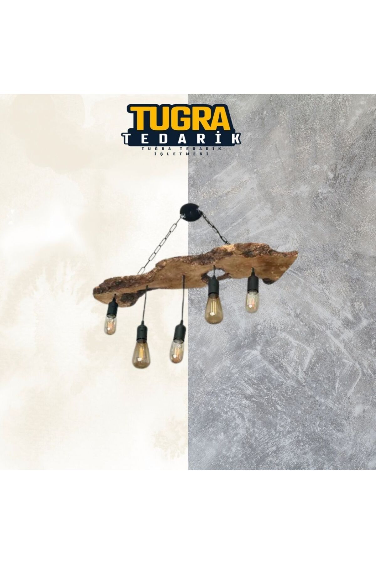 Tuğra Tedarik Modern Ahşap Avize Salon Avize Dekoratif Doğal Avize Salon Balkon Cafe Otel Kamelya Zeytin Avize