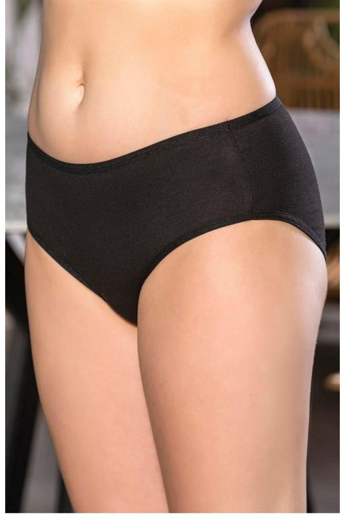 Shop58 Pamuklu Yüksek Bel Slip Külot Siyah