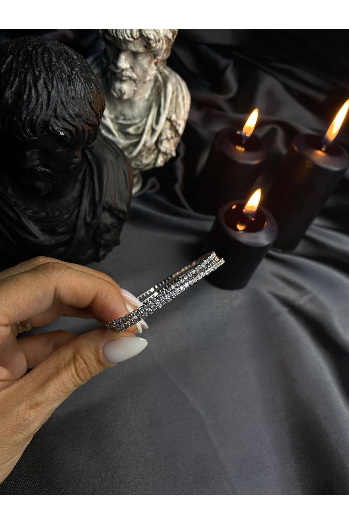 Çelik Taşlı Silver Dolama Kelepçe
