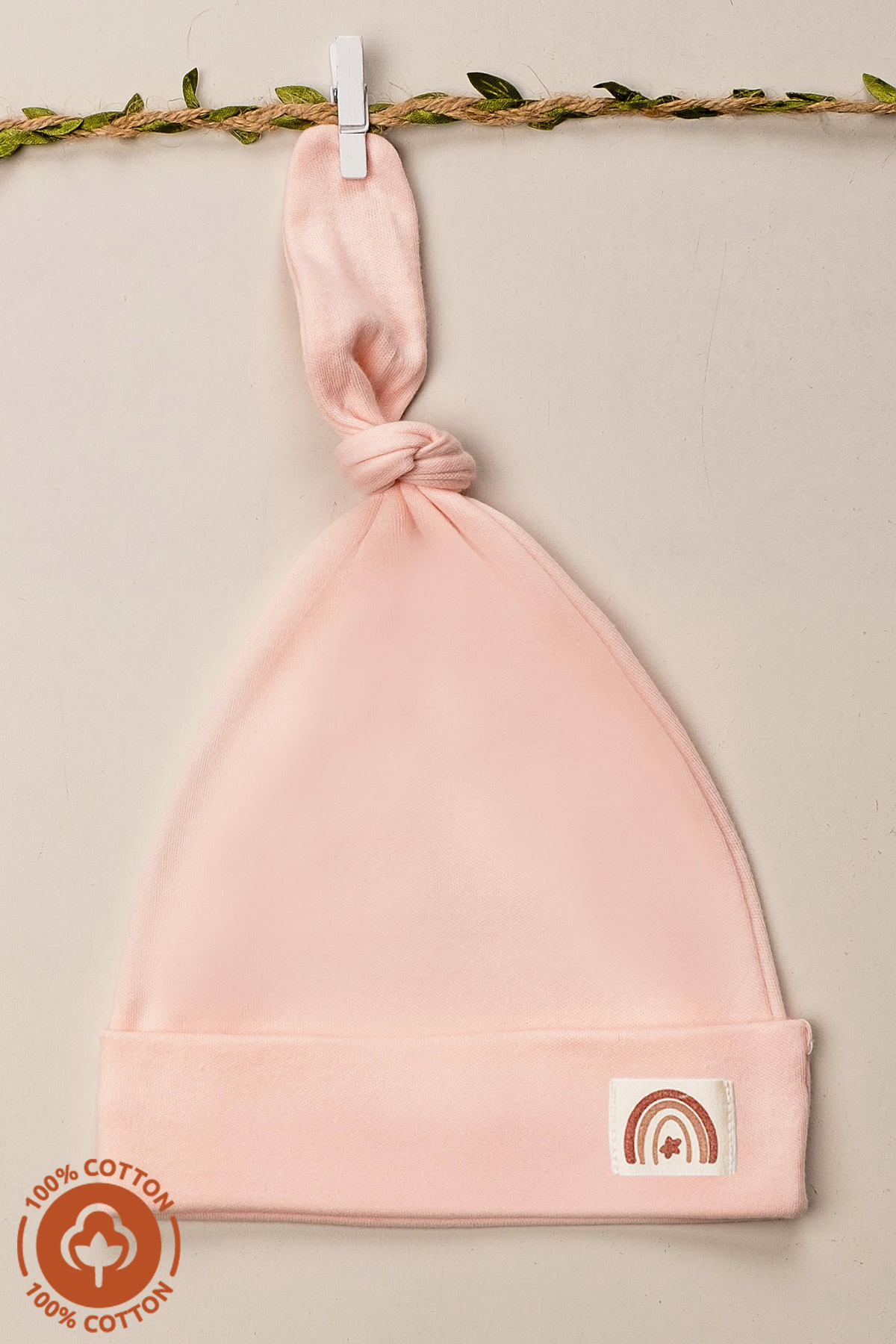 Miniel Unisex Bebek Arma Detaylı Bağlamalı Penye Organik Pamuklu Yenidoğan 3Lü Bebek Bere Set fotoğrafı 4 (önizleme)