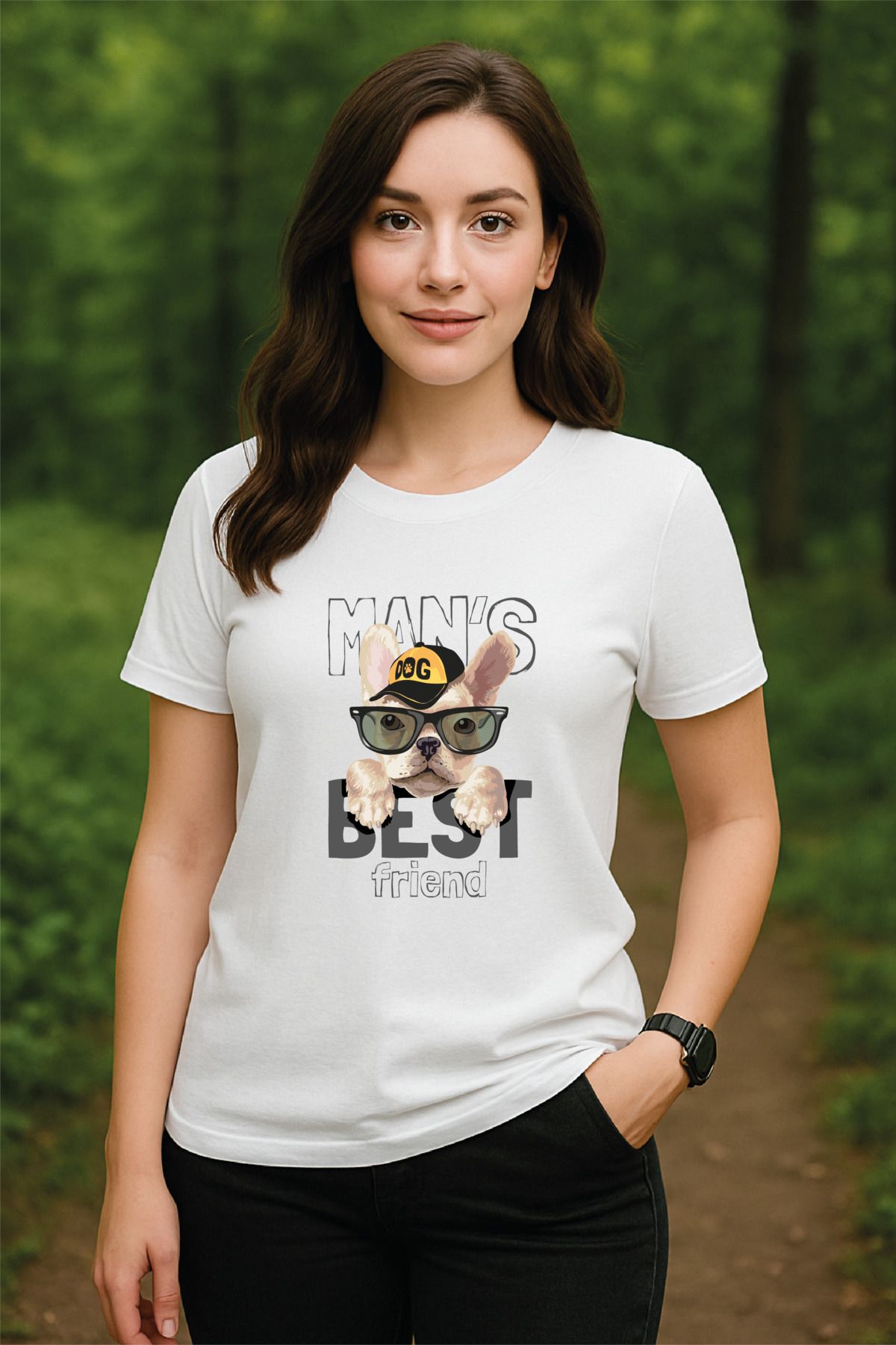 OFİSEHEDİYE WHITE QUOTES PREMIUM UNISEX T-SHIRT MAN'S BEST FRIEND