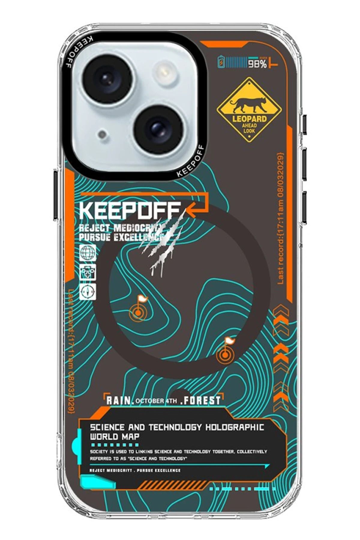 Keep Off iPhone 15 Map Magsafe Kapak - Jungle SVLRS