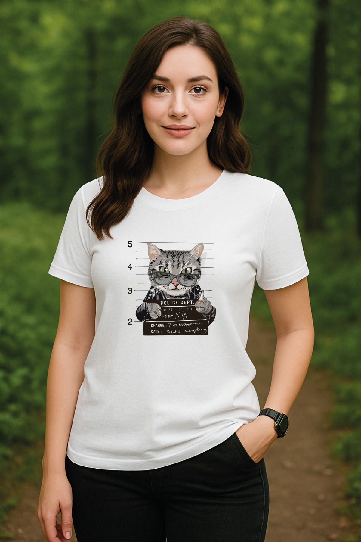 OFİSEHEDİYE WHITE QUOTES PREMIUM UNISEX T-SHIRT CRIMINAL CAT