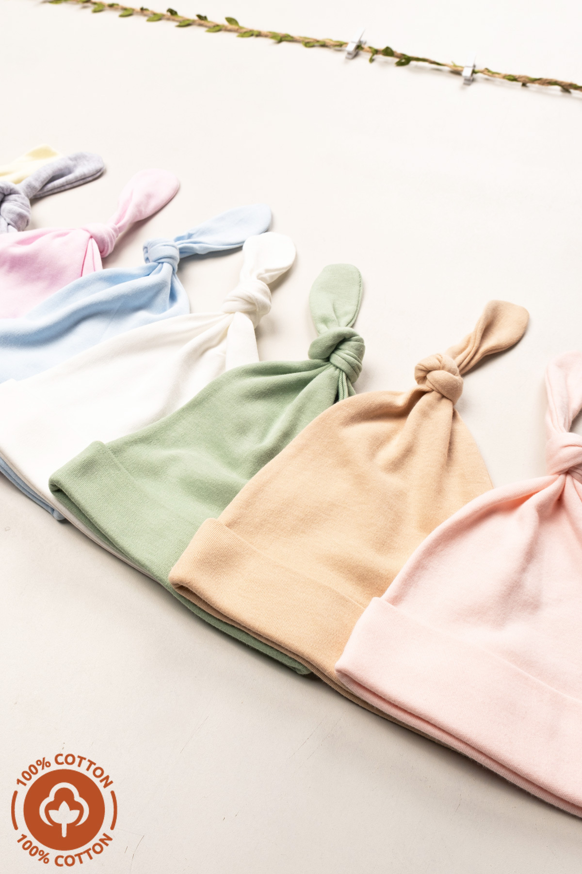 Miniel Unisex Bebek Arma Detaylı Bağlamalı Penye Organik Pamuklu Yenidoğan 3Lü Bebek Bere Set fotoğrafı 5 (önizleme)