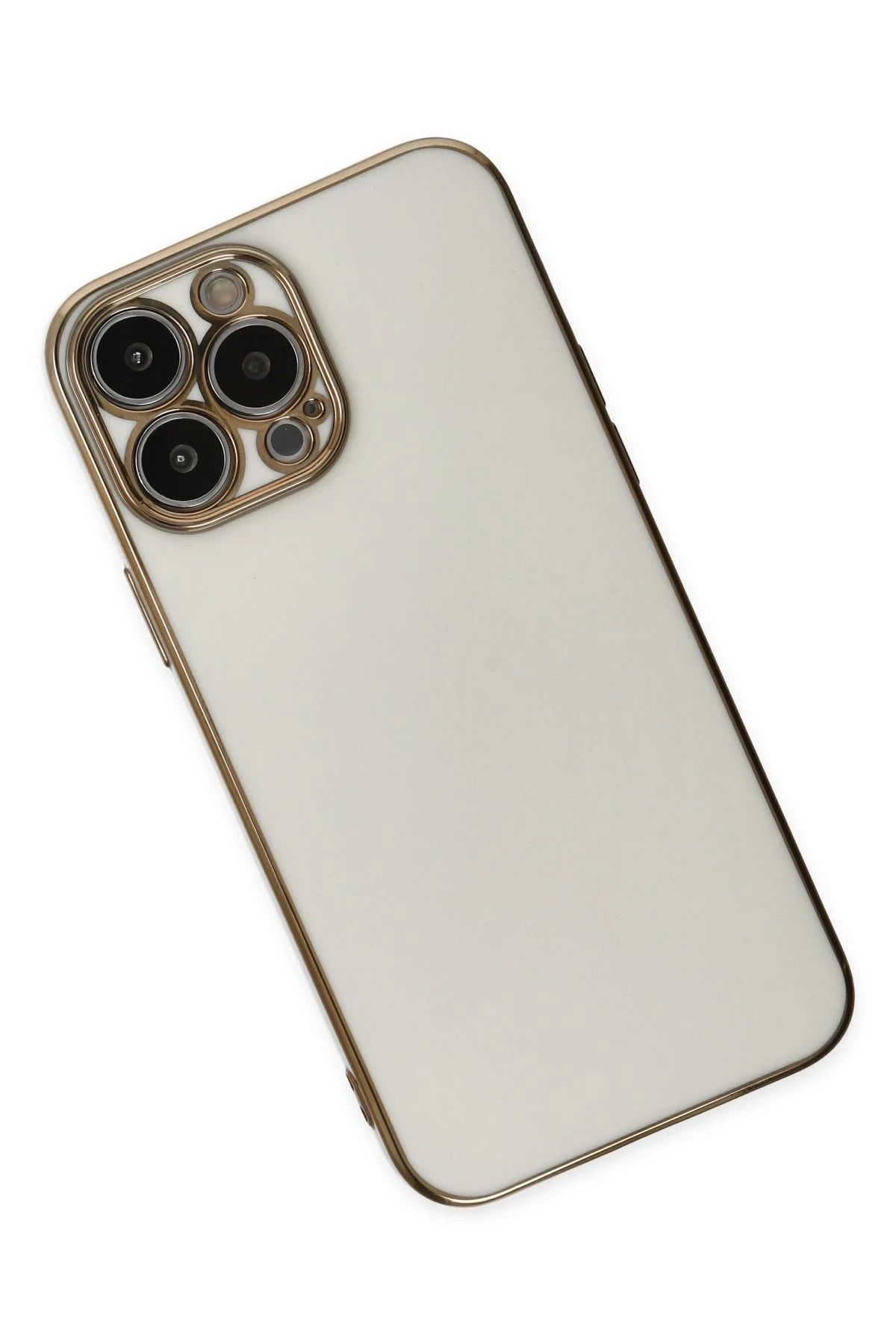 NewFace iPhone 14 Pro Max Kılıf Volet Silikon - Beyaz GLSTD