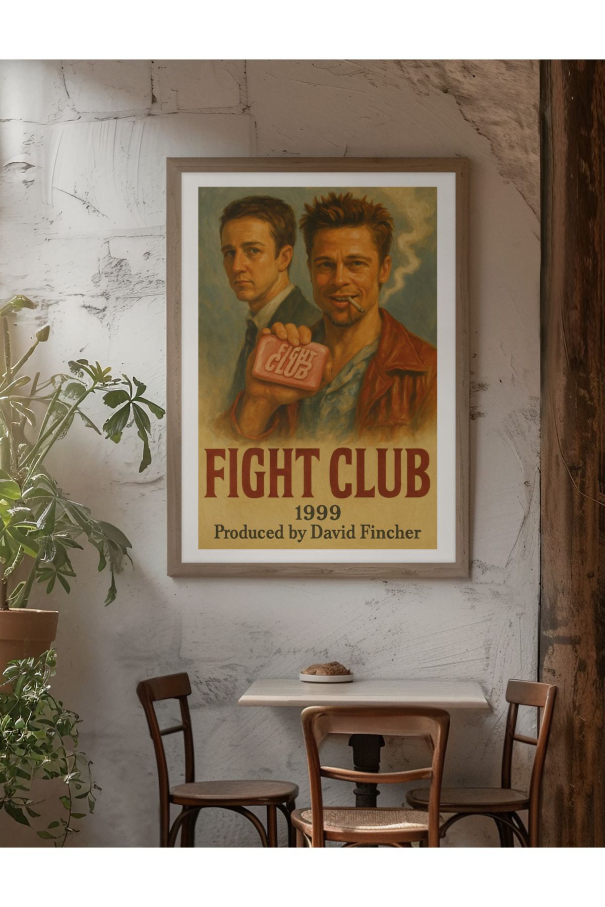 Norddesign Çerçeveli Poster Tablo Duvar Dekorasyonu - Kült Filmler Serisi - Fight Club (Dövüş Klubü)