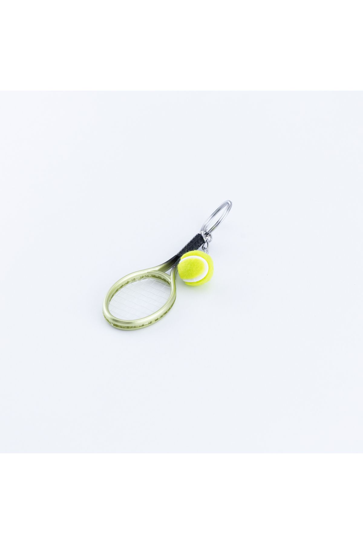 Bimotif Yeşil raket ve tenis topu anahtarlık