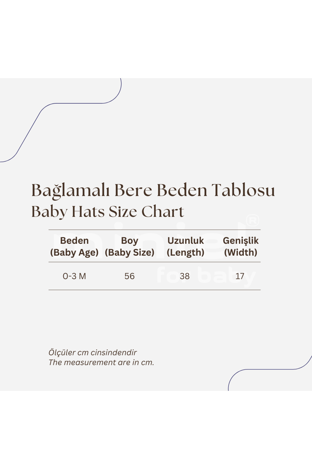 Miniel Unisex Bebek Arma Detaylı Bağlamalı Penye Organik Pamuklu Yenidoğan Bebek Bere fotoğrafı 3 (önizleme)