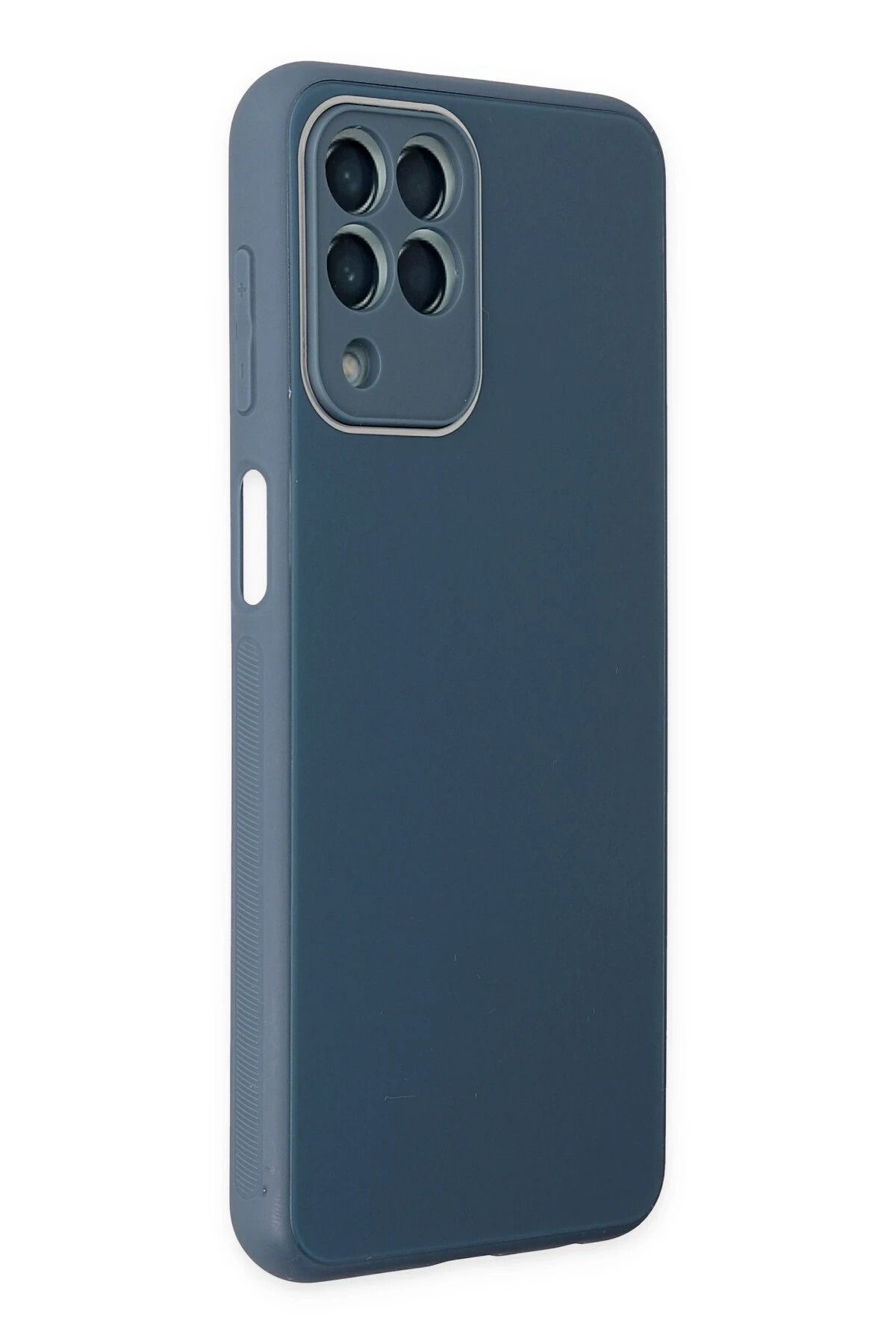 NewFace Samsung Galaxy M33 Kılıf Glass Kapak - Mavi WLZOR
