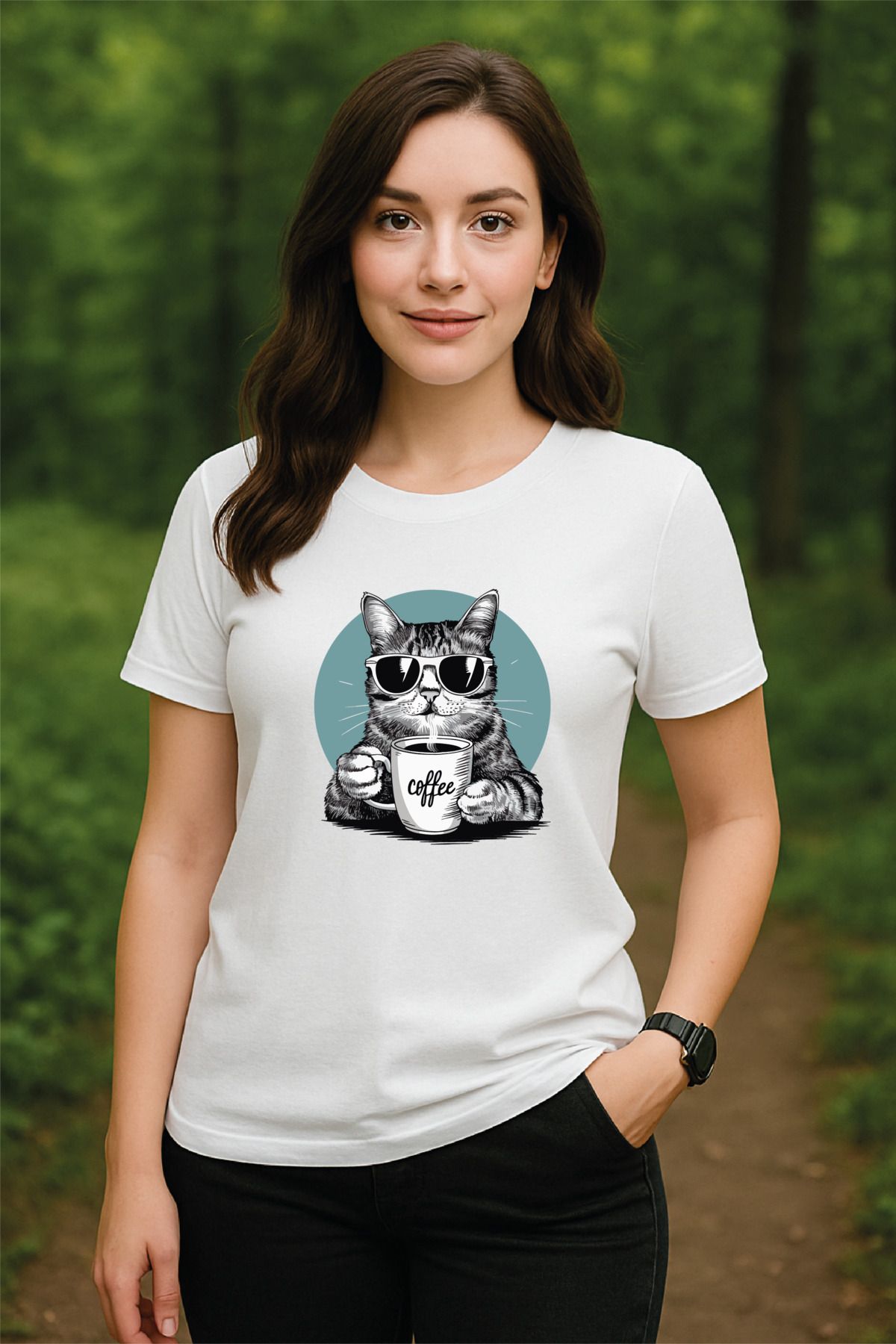 OFİSEHEDİYE WHITE QUOTES PREMIUM UNISEX T-SHIRT CAT'S COFFEE