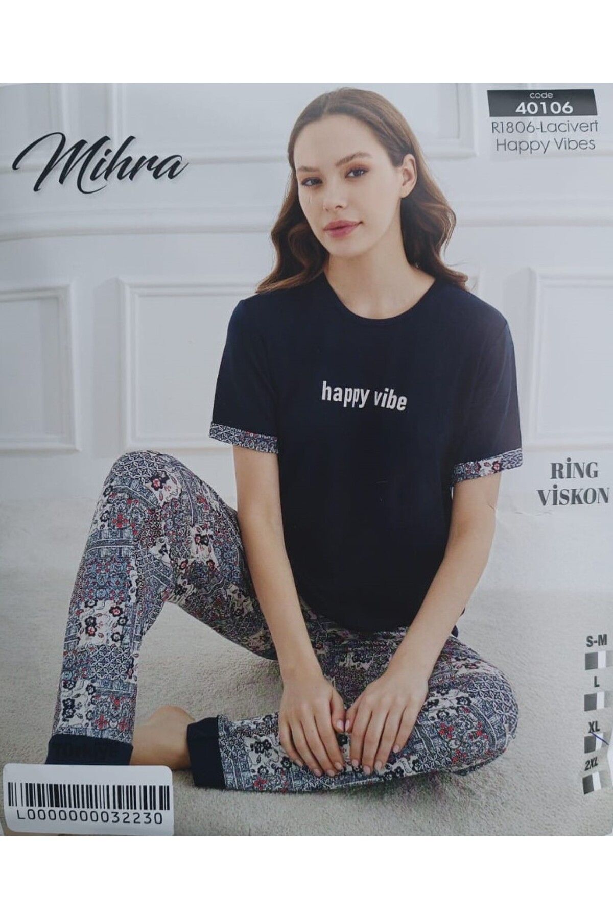 Mihra 330-05-24 Kadın Kısa Kol Pamuklu Pijama Takımı 40106 SM-L-XL 2XL
