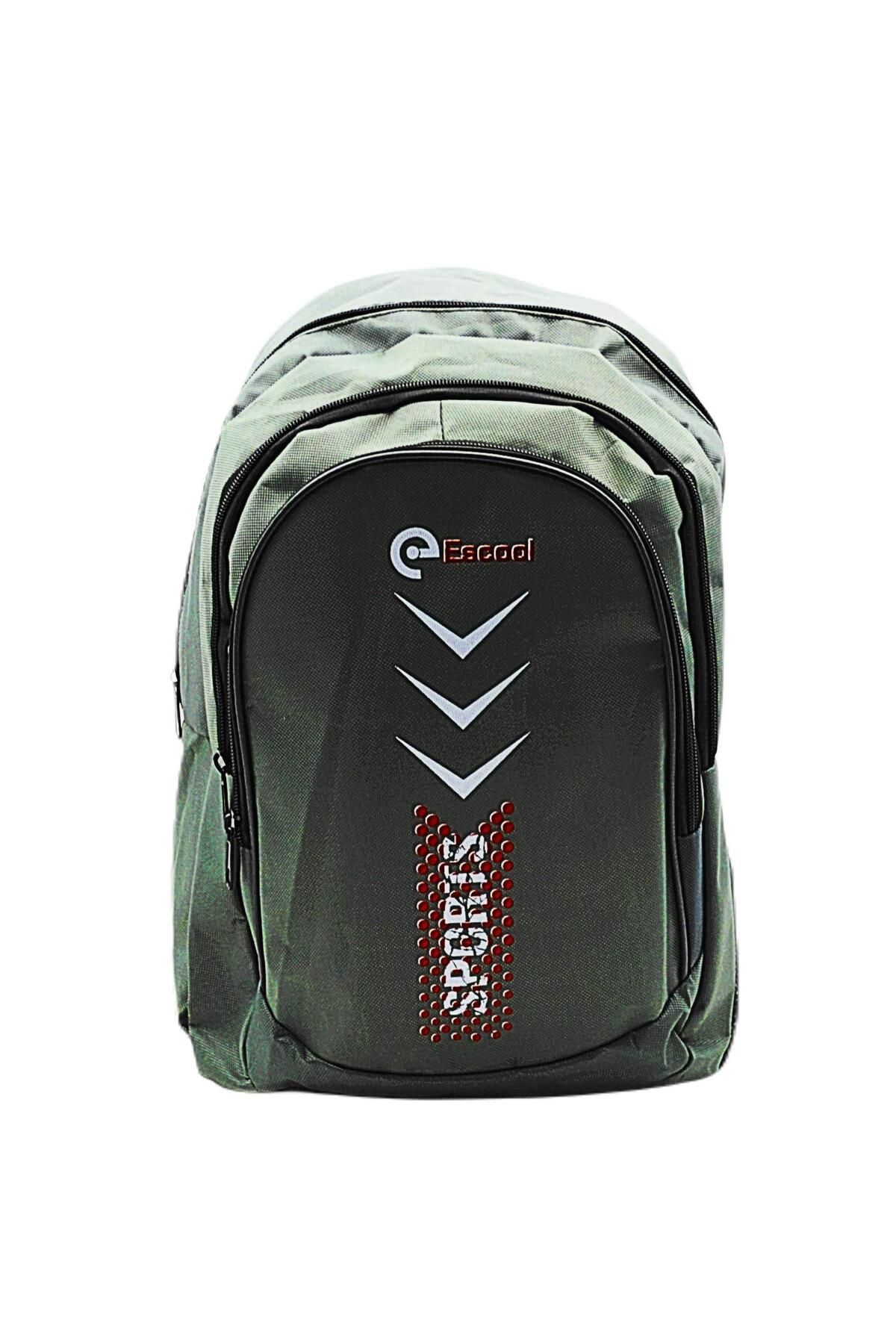 Gen-Of 3 Bölmeli Sport Okul Sırt Çantası Gri Kırmızı Noktalı KOD:701