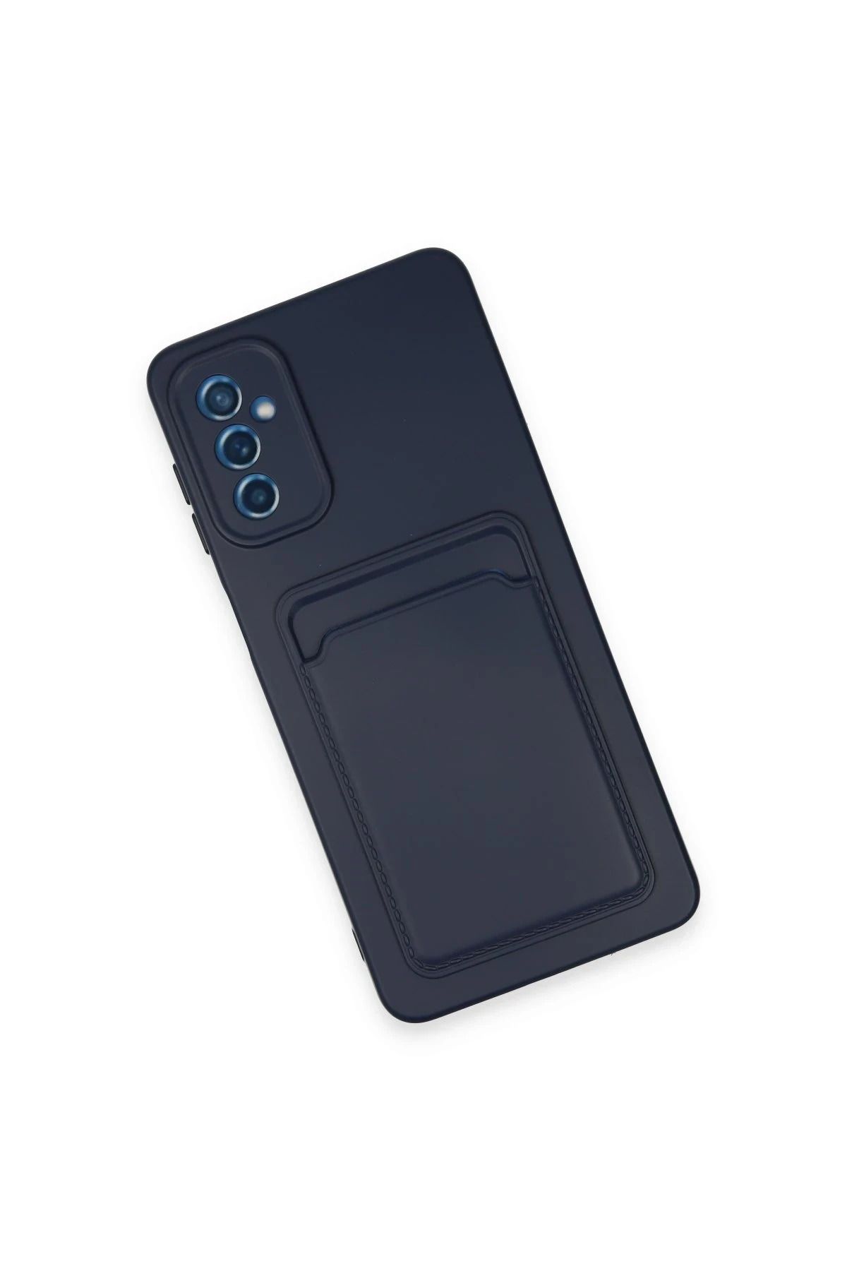 NewFace Samsung Galaxy A14 4G Kılıf Kelvin Kartvizitli Silikon - Lacivert SVLRS