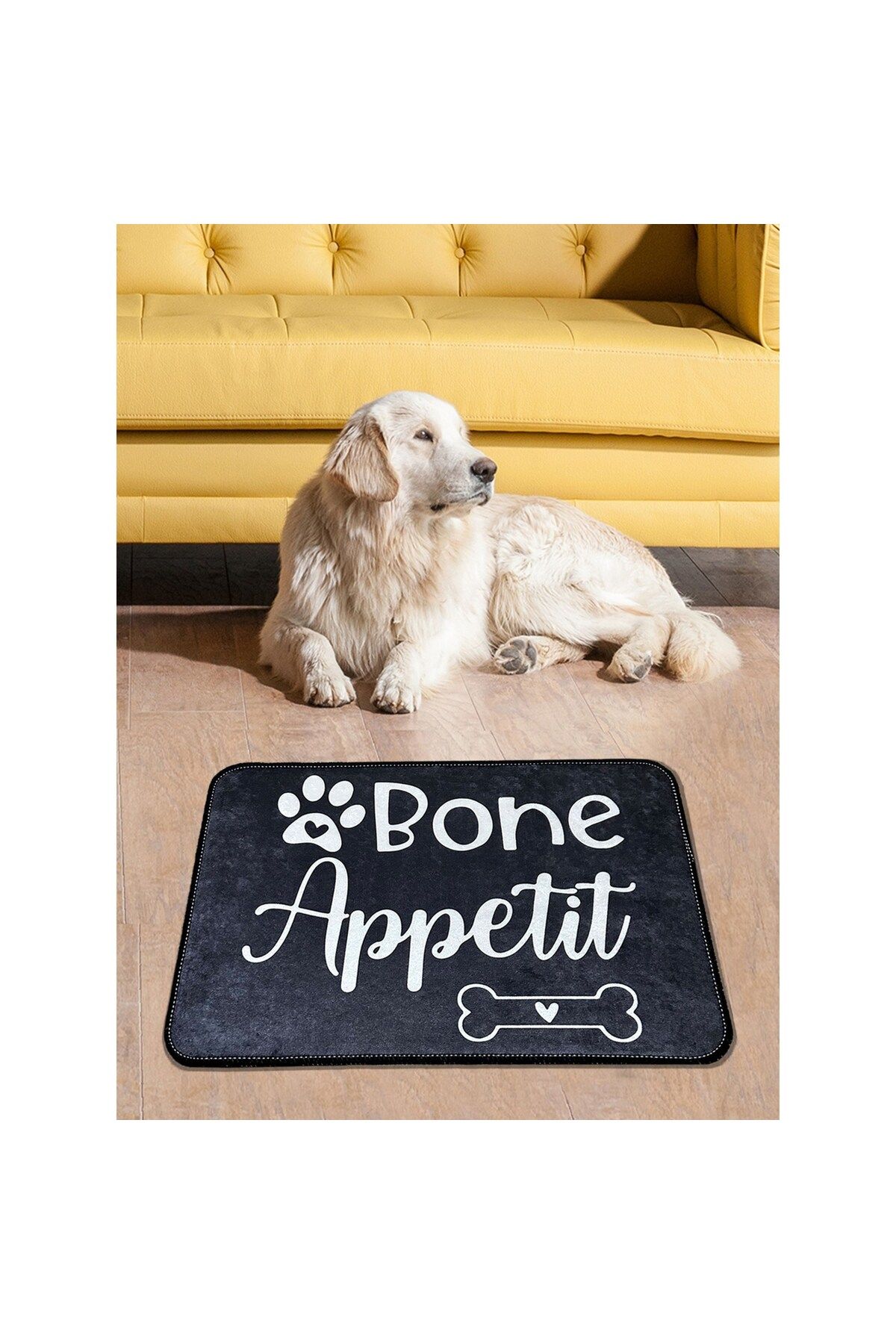 Casaculina Bone Appetit Köpek Mama Altlığı, Su Mama Matı Su Geçirmez Kaymaz Yıkanabilir Pet Altlığı 60x39cm