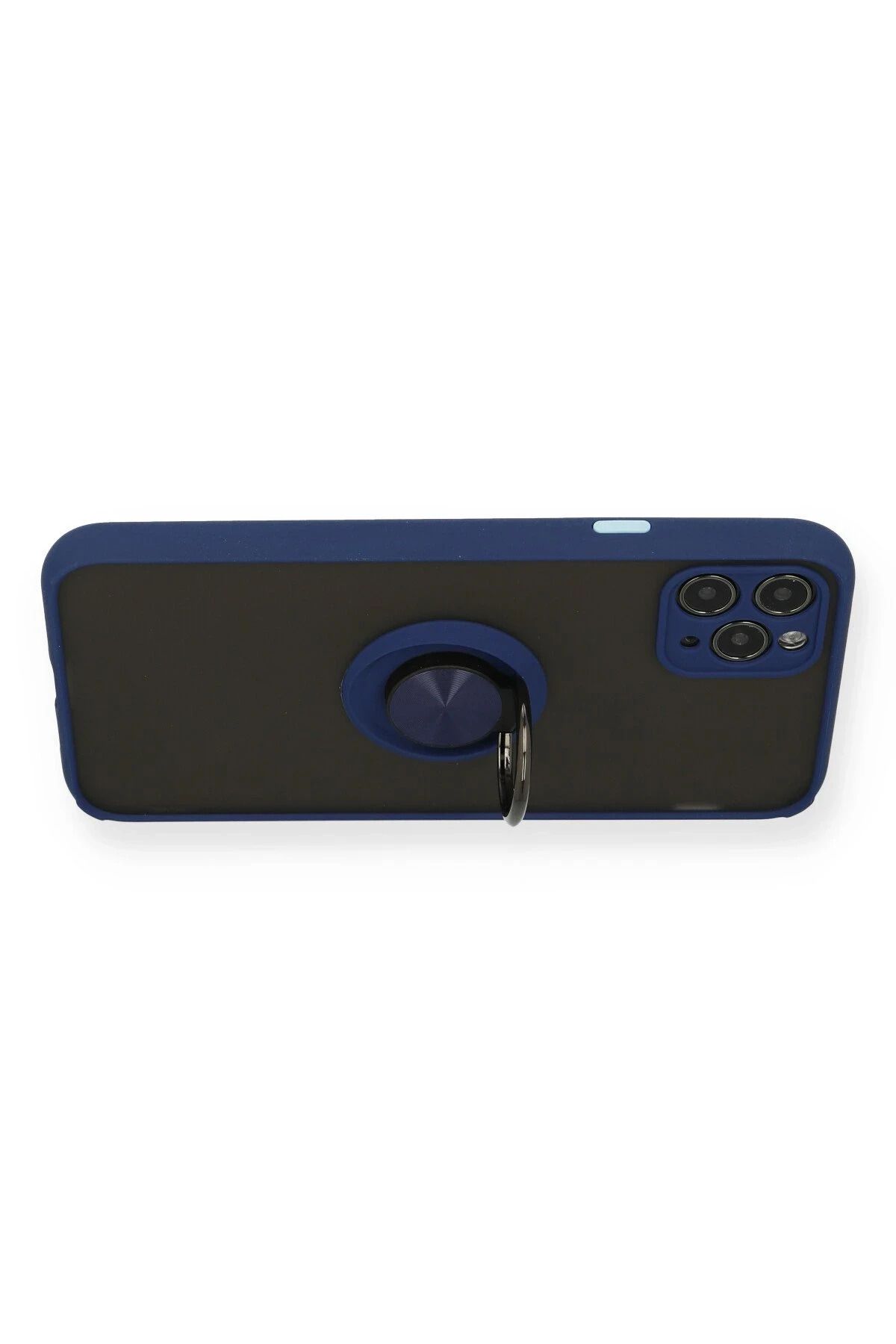 NewFace iPhone 11 Pro Kılıf Montreal Yüzüklü Silikon Kapak - Lacivert NRMSA