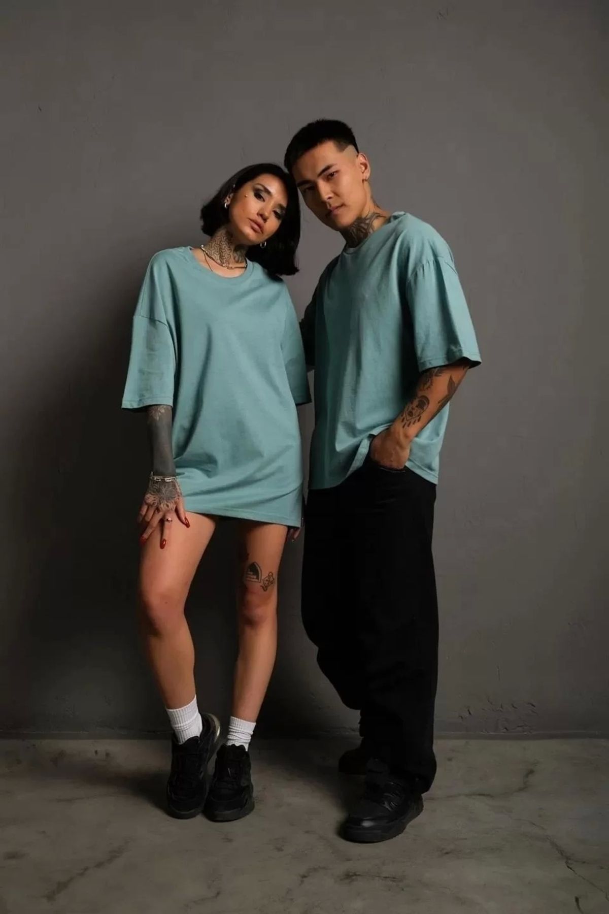 CVS Erkek 24/1 Düz A Kalite Oversize T-shirt - Yeşil