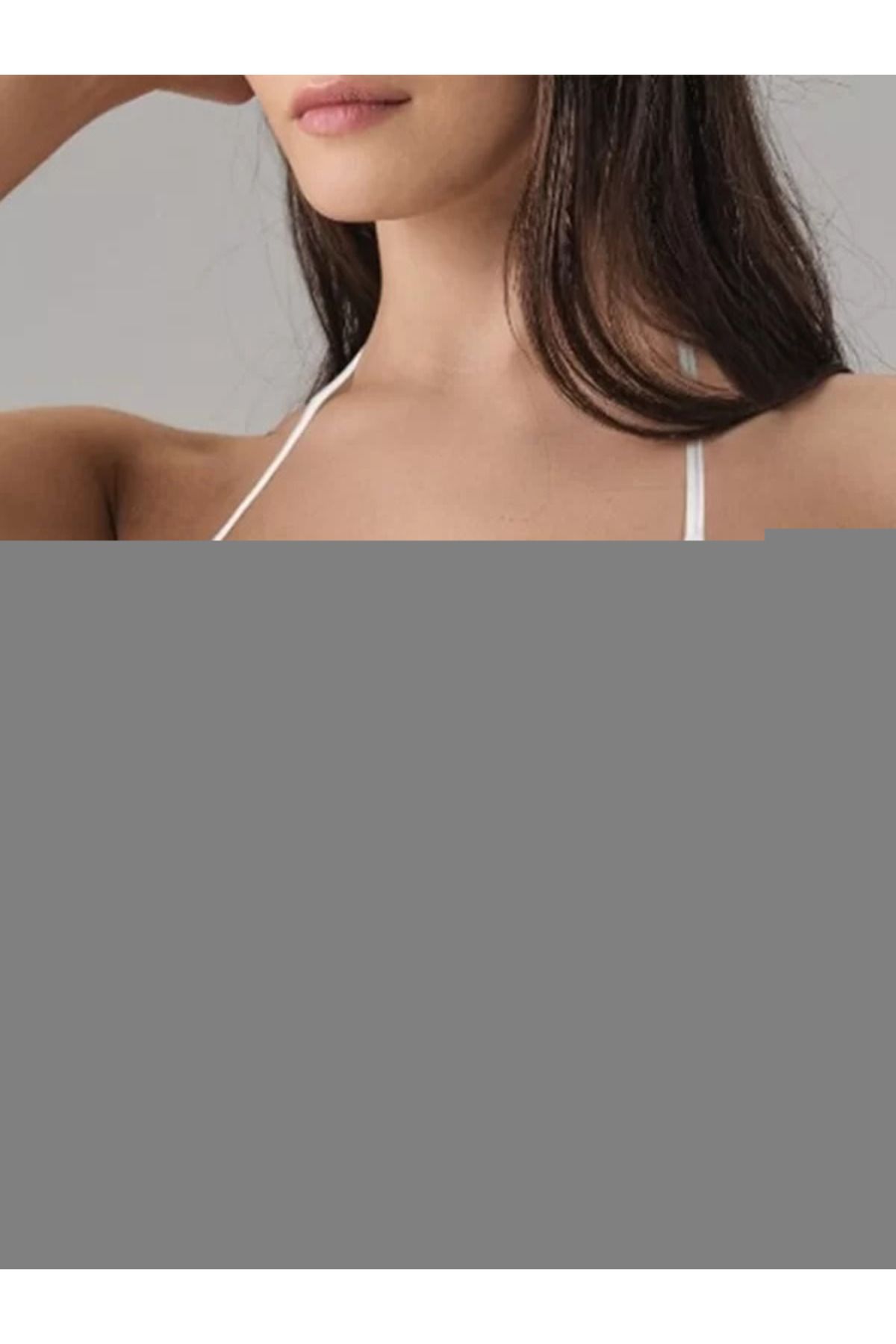 Shop58 Kadın Beyaz Likralı Mikromodal Yarım Atlet 9132