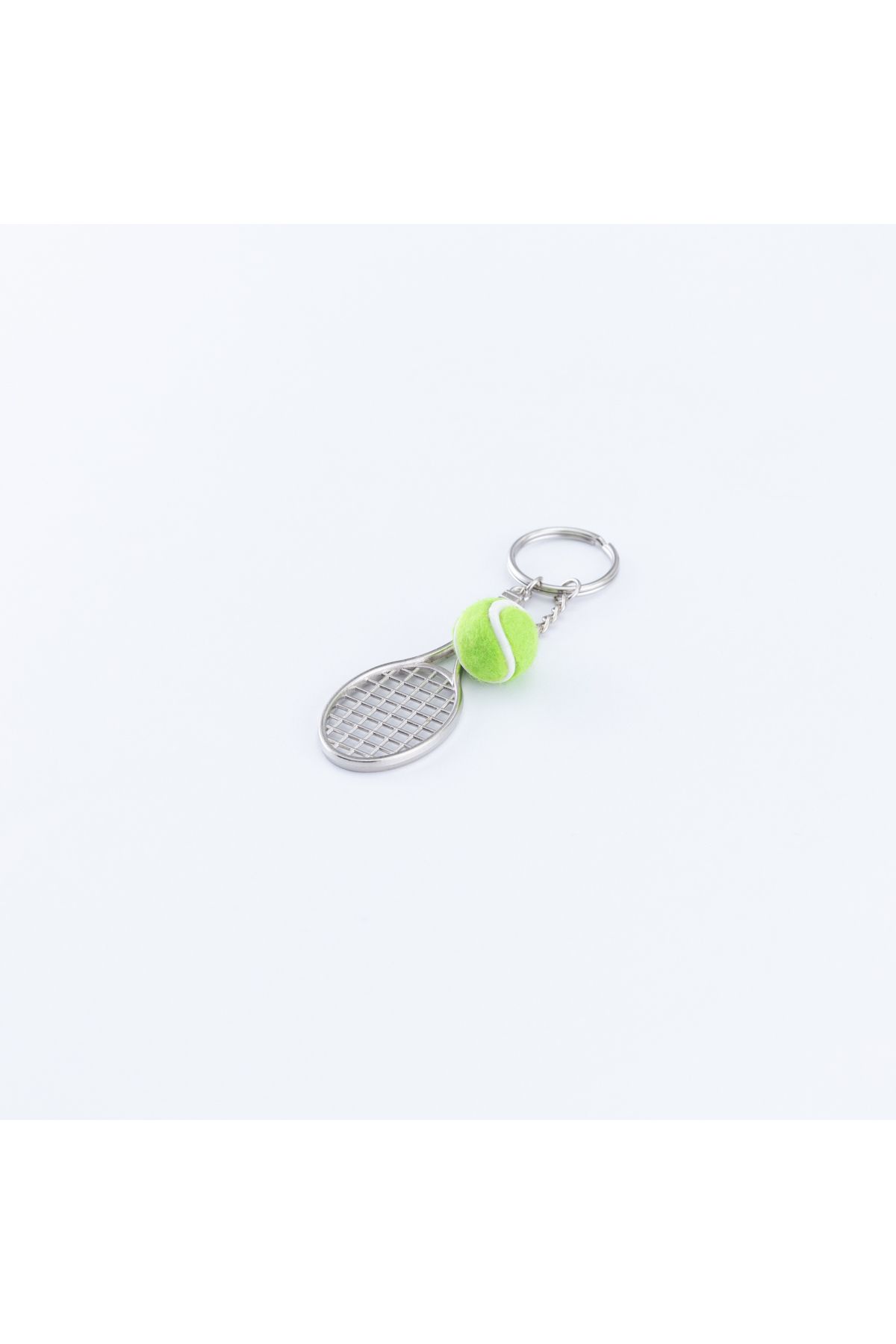 Bimotif Metal raket ve tenis topu anahtarlık Neon Yeşil