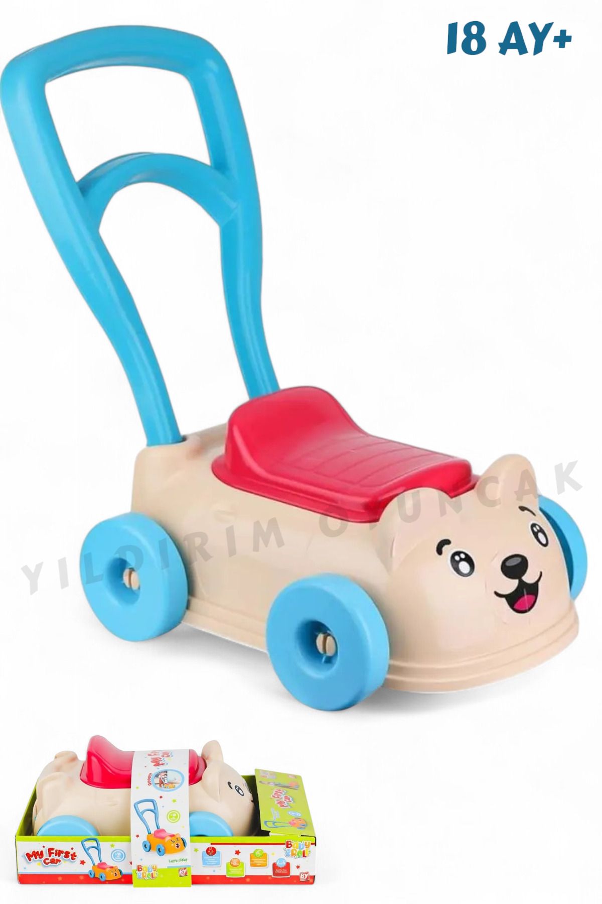 YILDIRIM OYUNCAK İlk Arabam Yürüme Arkadaşım 36 cm - Yürüme Arkadaşım İlk Arabam Kutulu