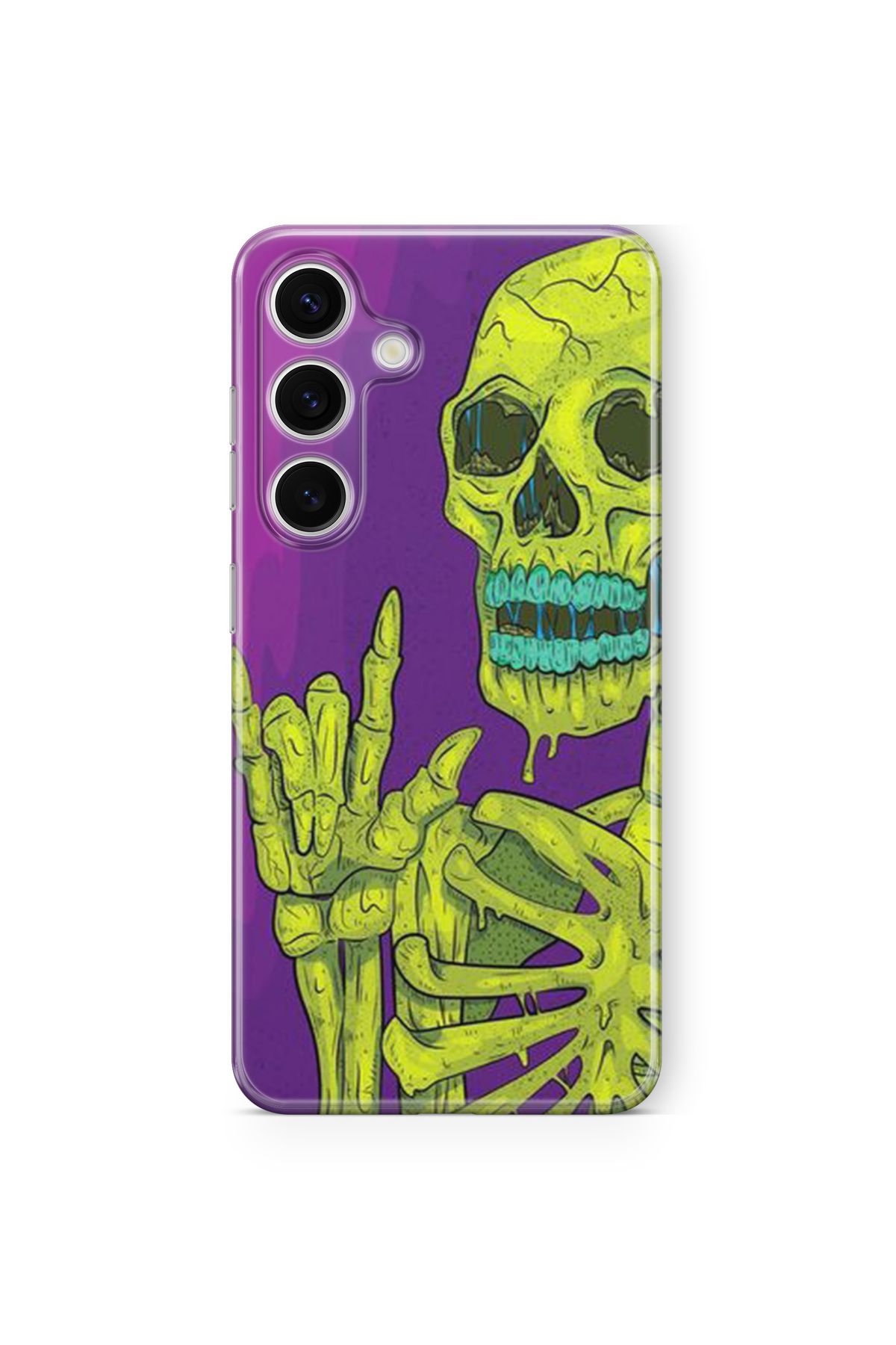 Space Star Samsung Galaxy A14 Uyumlu Skeleton Tasarım Baskılı Şeffaf Kılıf
