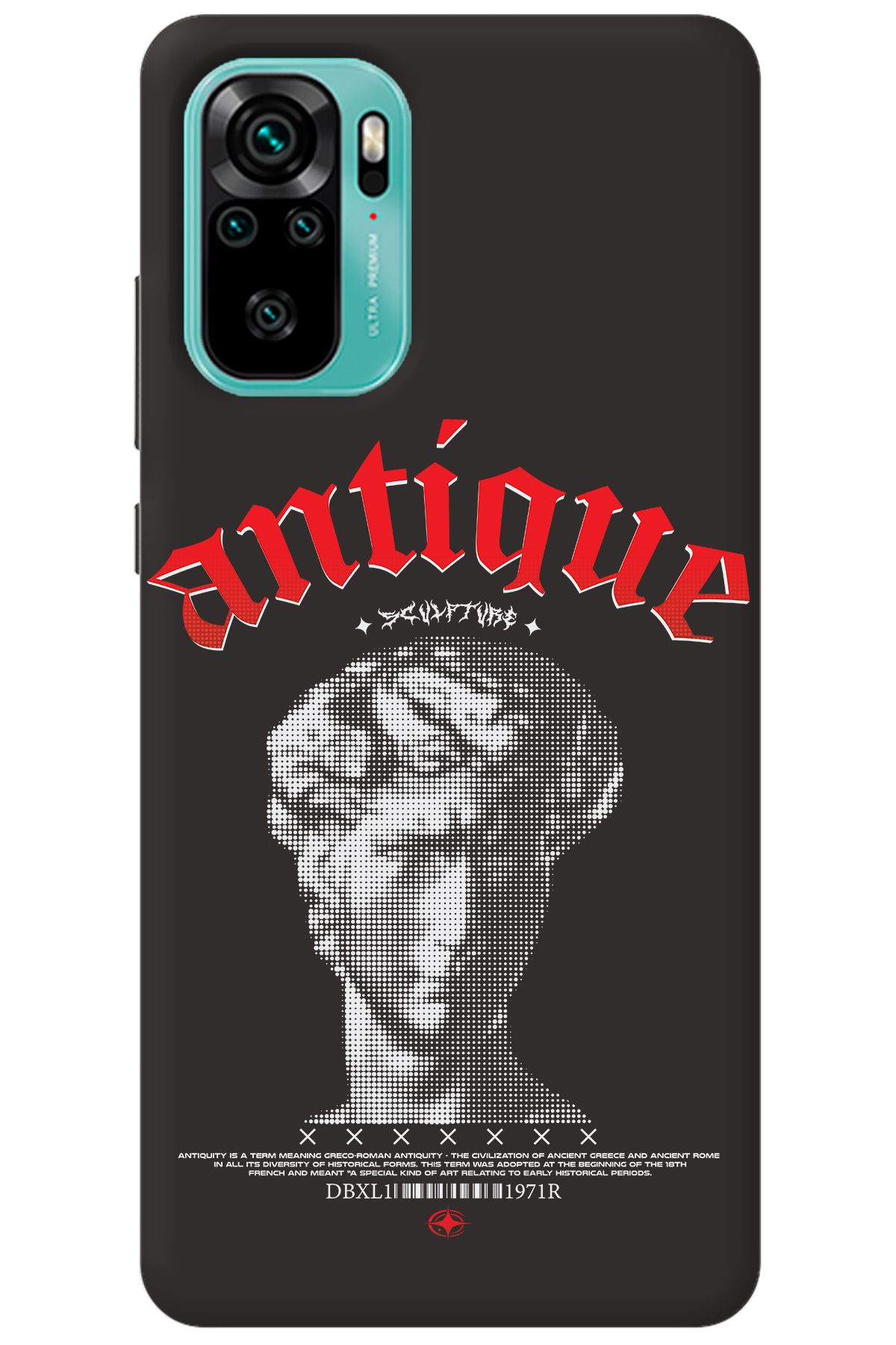 WANNA PROTECT Xiaomi Redmi Note 10 Siyah İçi Kadife Antique Desenli Silikon Telefon Kılıfı