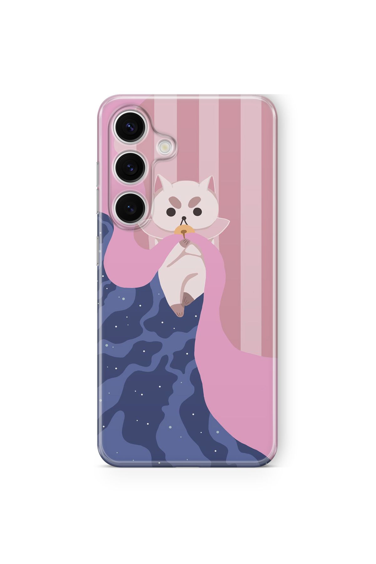 Space Star Samsung Galaxy A25 Uyumlu Puppycat Tasarım Baskılı Şeffaf Kılıf