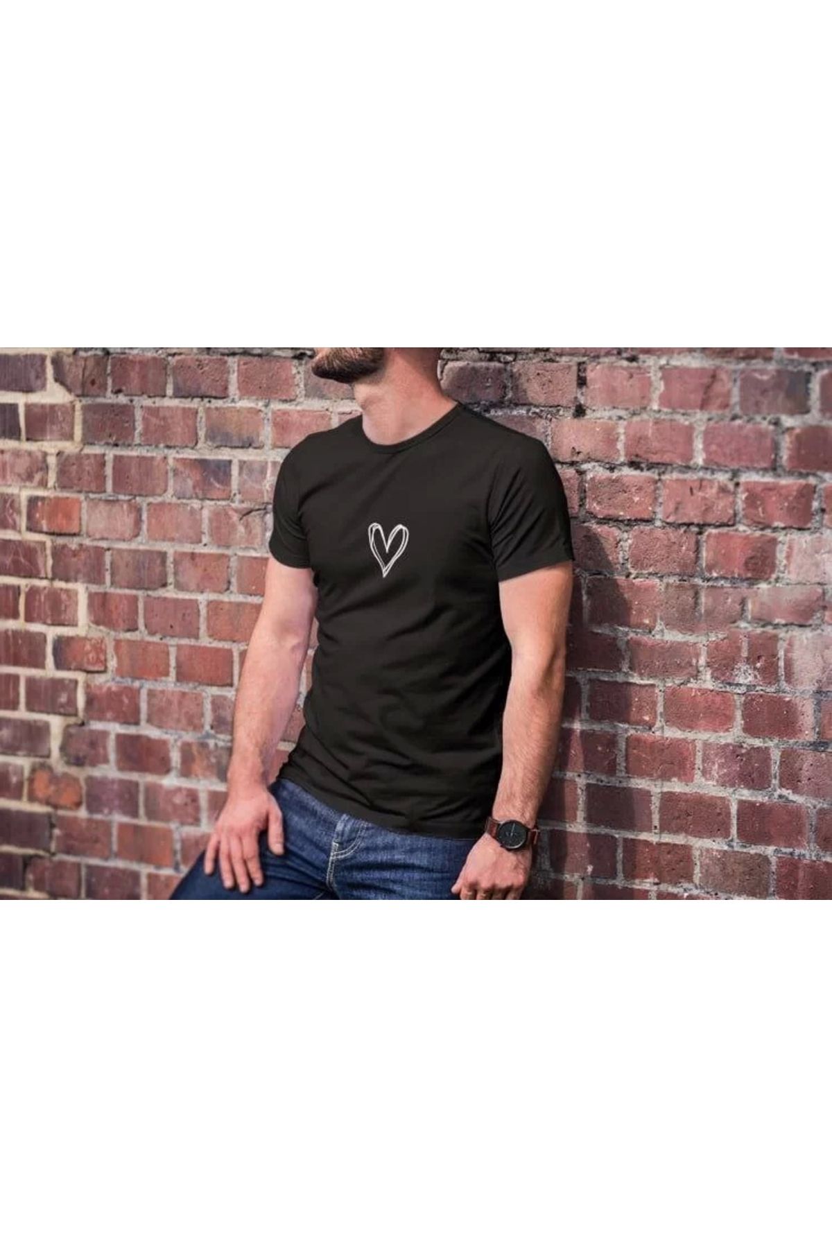 CVS Unisex Bisiklet Yaka Baskılı Oversize T-Shirt - Siyah