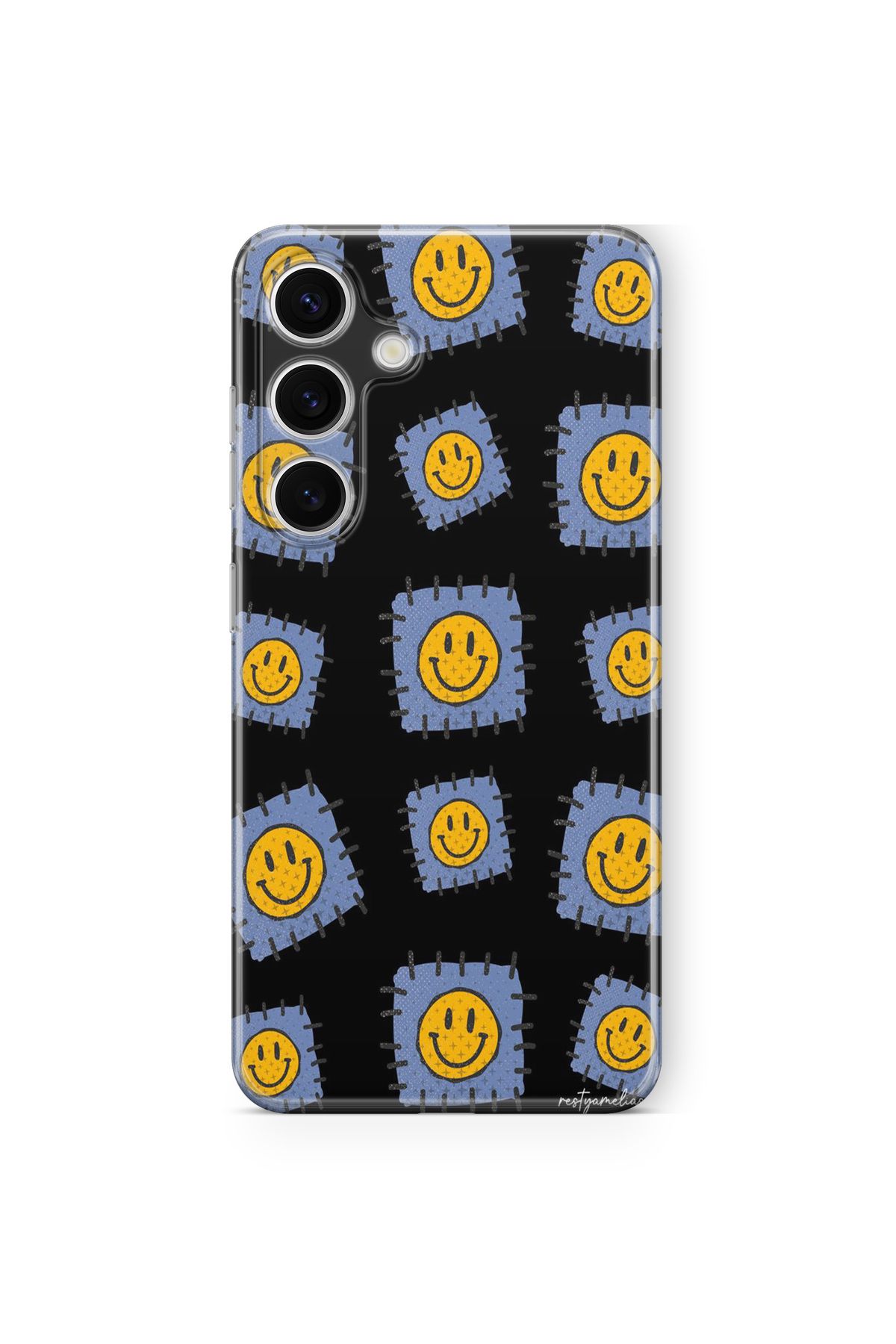 Space Star Samsung Galaxy A05S Uyumlu Blue Smile Tasarım Baskılı Şeffaf Kılıf