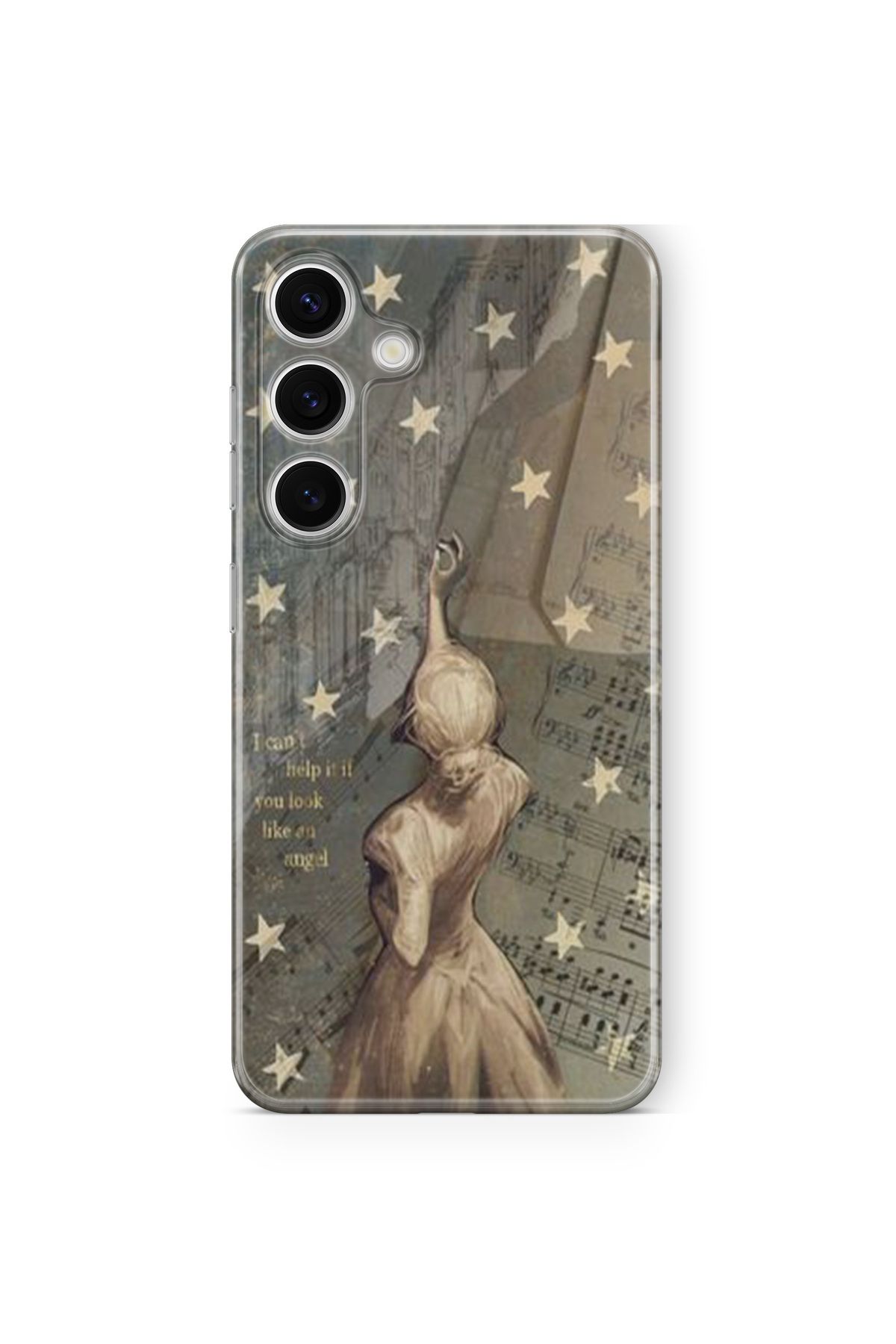 Space Star Samsung Galaxy A55 Uyumlu Angel Tasarım Baskılı Şeffaf Kılıf
