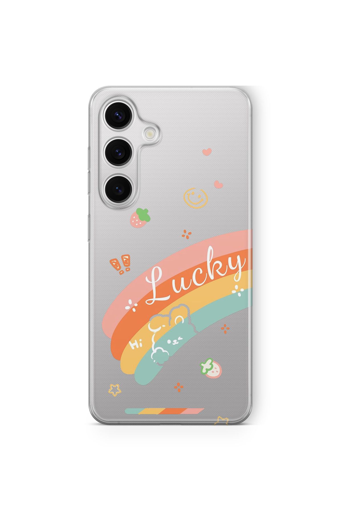 Space Star Samsung Galaxy A14 Uyumlu Lucky Tasarım Baskılı Şeffaf Kılıf