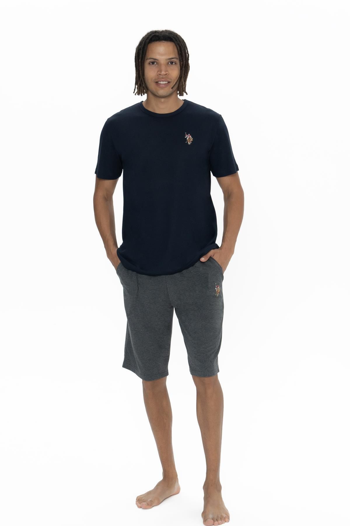 U.S. Polo Assn. U.S. Polo Erkek Yuvarlak Yaka T-shirt Şort Takım, Cep detaylı