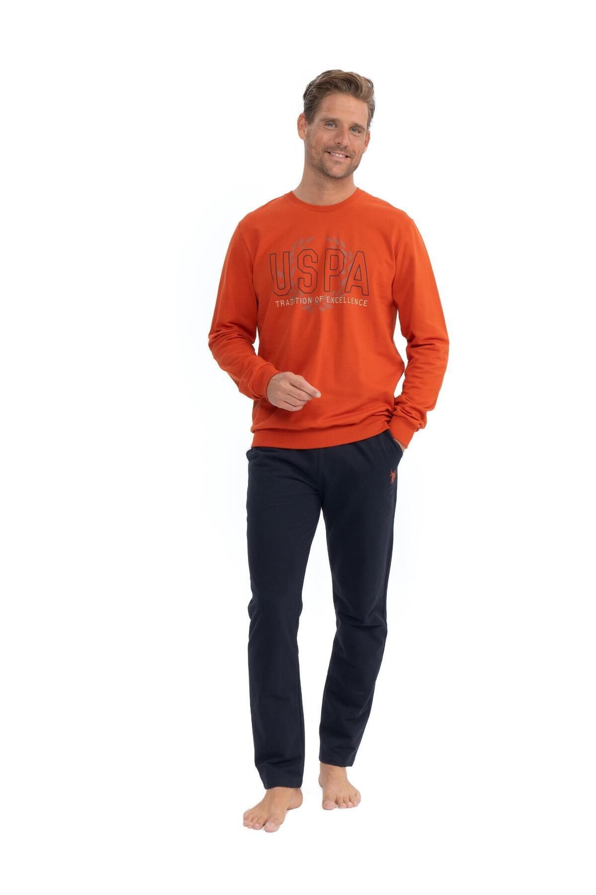 U.S. Polo Assn. Erkek Uzunkol Kışlık Pijama Takım