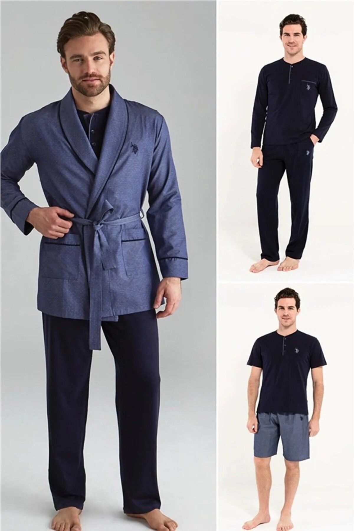 U.S. Polo Assn. U.S. Polo Assn. Erkek Pamuklu Pijama Takımı Çeyiz Seti Kutulu E.1L.1.9.0I.44.F