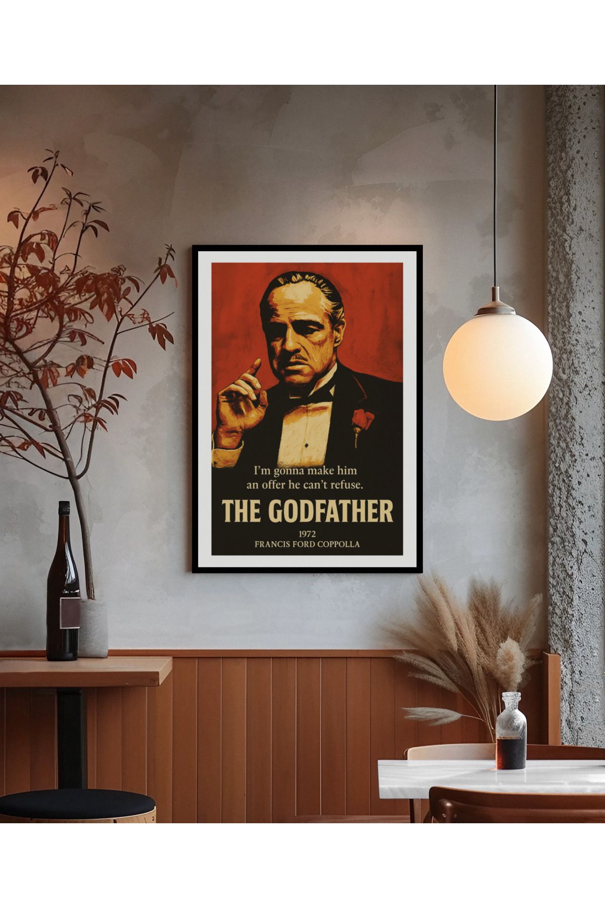 Norddesign Çerçeveli Poster Tablo Duvar Dekorasyonu - Kült Filmler Serisi - The Godfather (Baba)