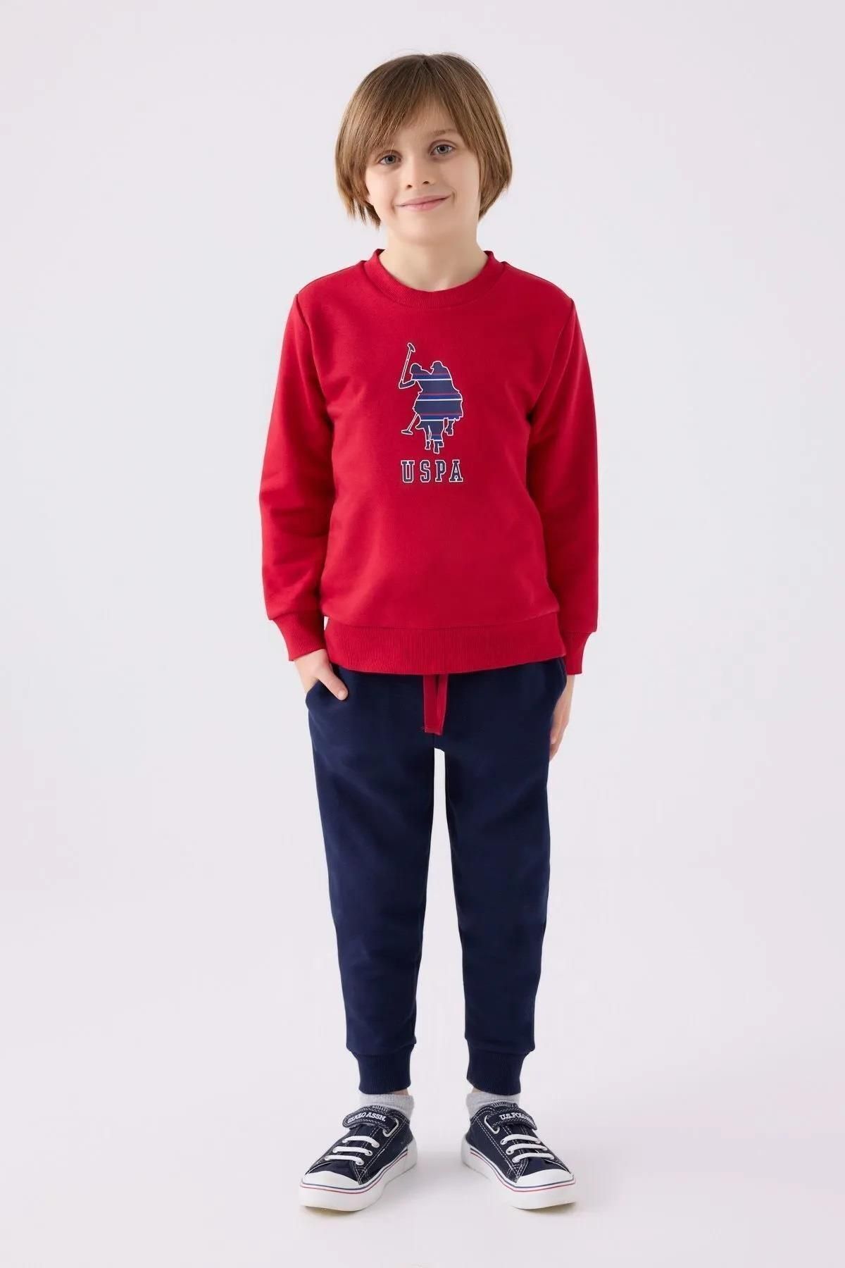 U.S. Polo Assn. U.S. Polo Assn. 3 İplik Şardonlu Kışlık Erkek Çocuk Pijama Takım