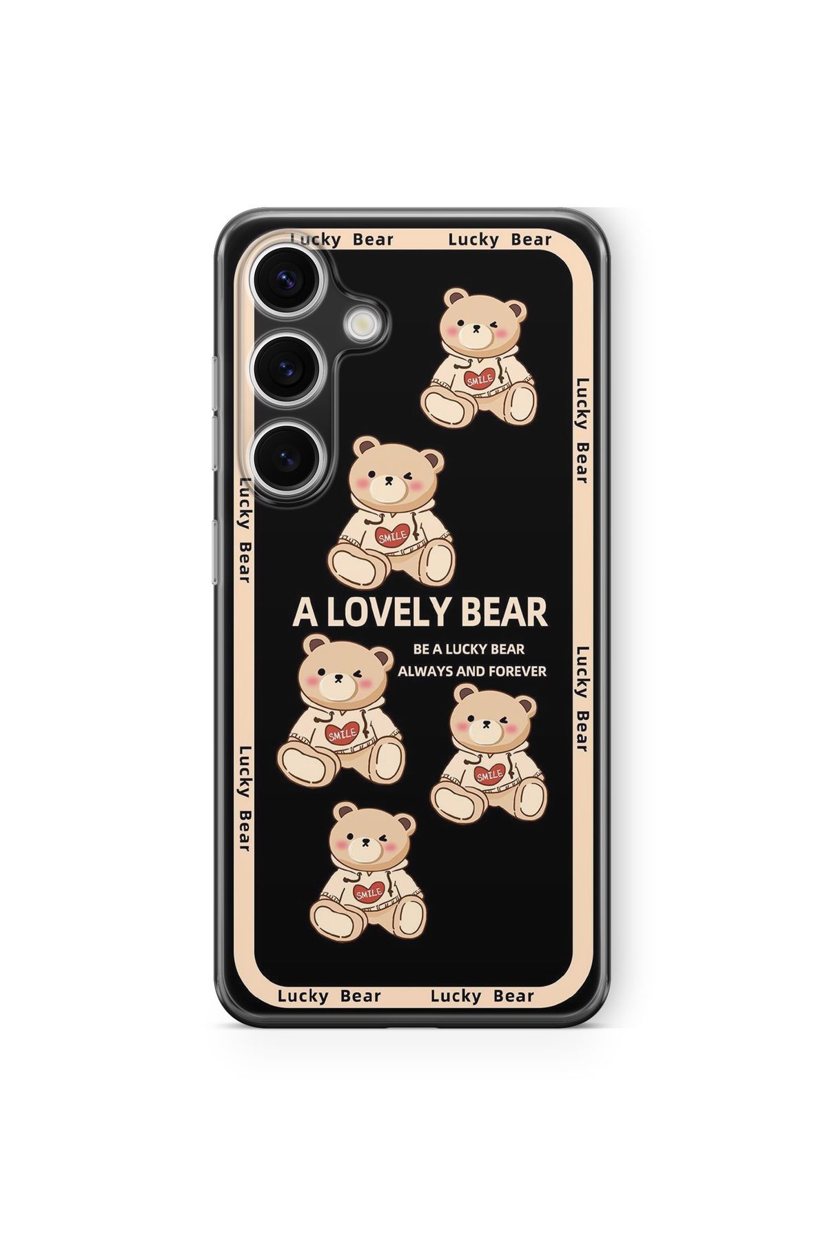 Space Star Samsung Galaxy A04s Uyumlu A Lovely Bear Tasarım Baskılı Şeffaf Kılıf