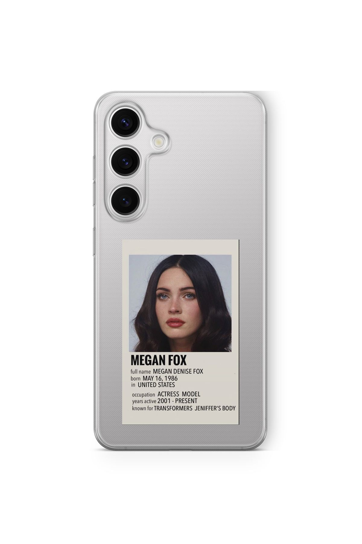 Space Star Samsung Galaxy A14 Uyumlu Megan Fox Poster Tasarım Baskılı Şeffaf Kılıf