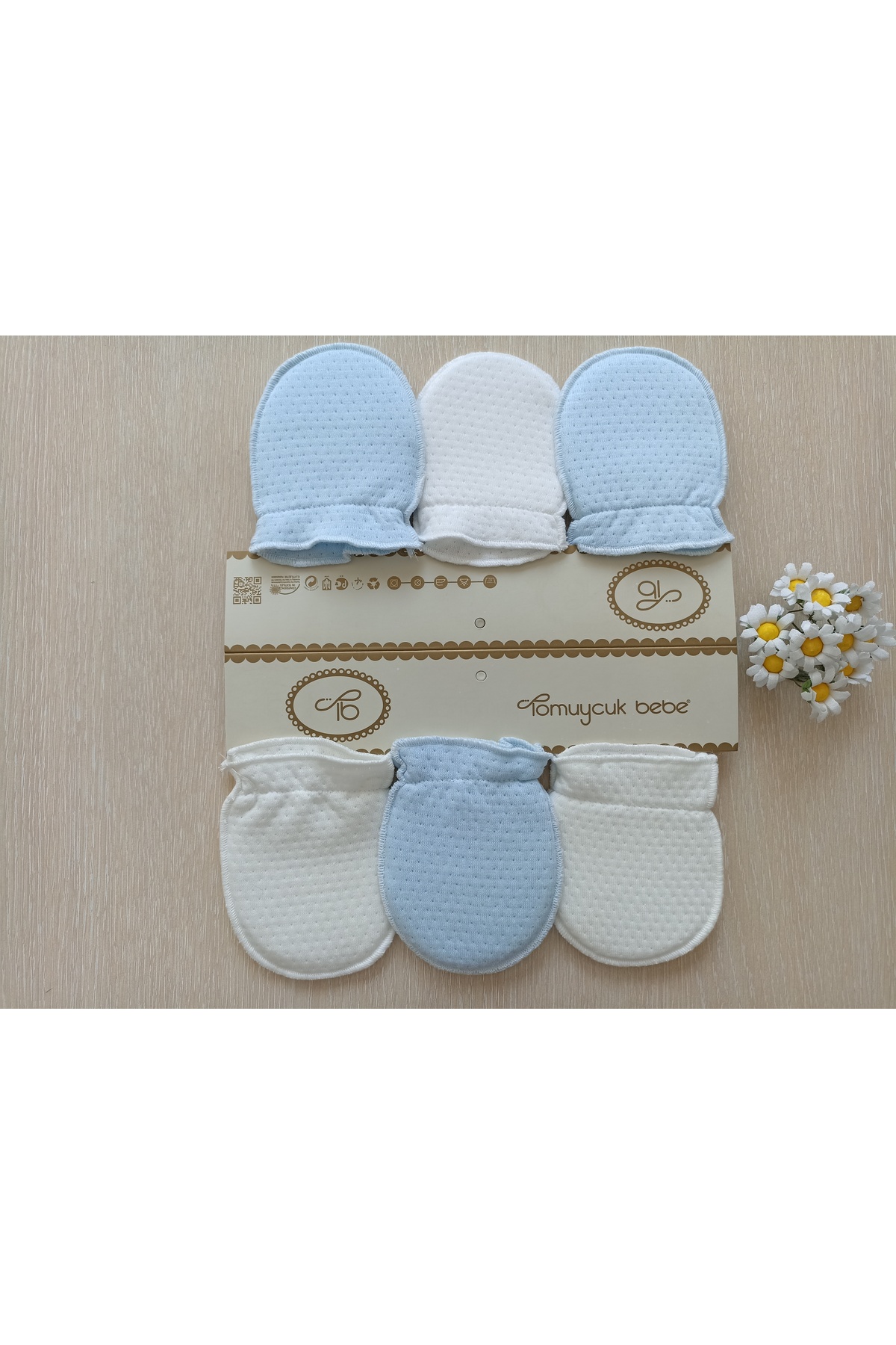 Bebella 6 Çift Kız / Erkek Bebek Eldiveni %100 Pamuklu Bebeklere Özel Eldiven Yenidoğan Hediyelik fotoğrafı 5 (önizleme)