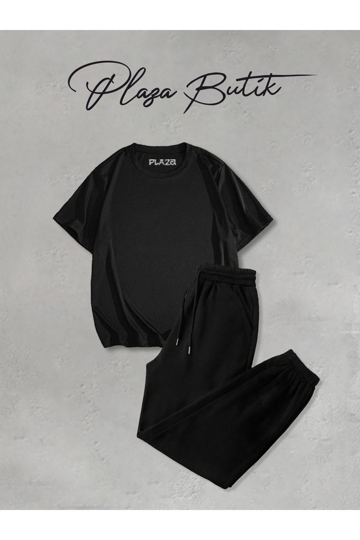 Plaza Butik Erkek Oversize T-shirt + Eşofman İkili Takım