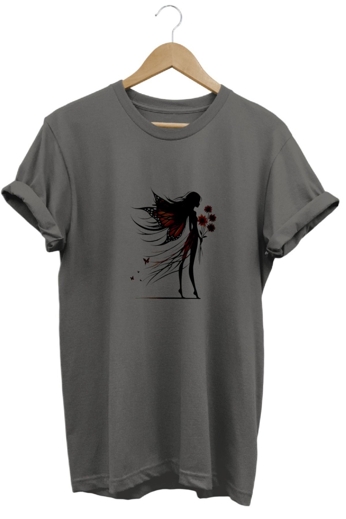 joyyfashion Peri kızı baskılı şık tişört