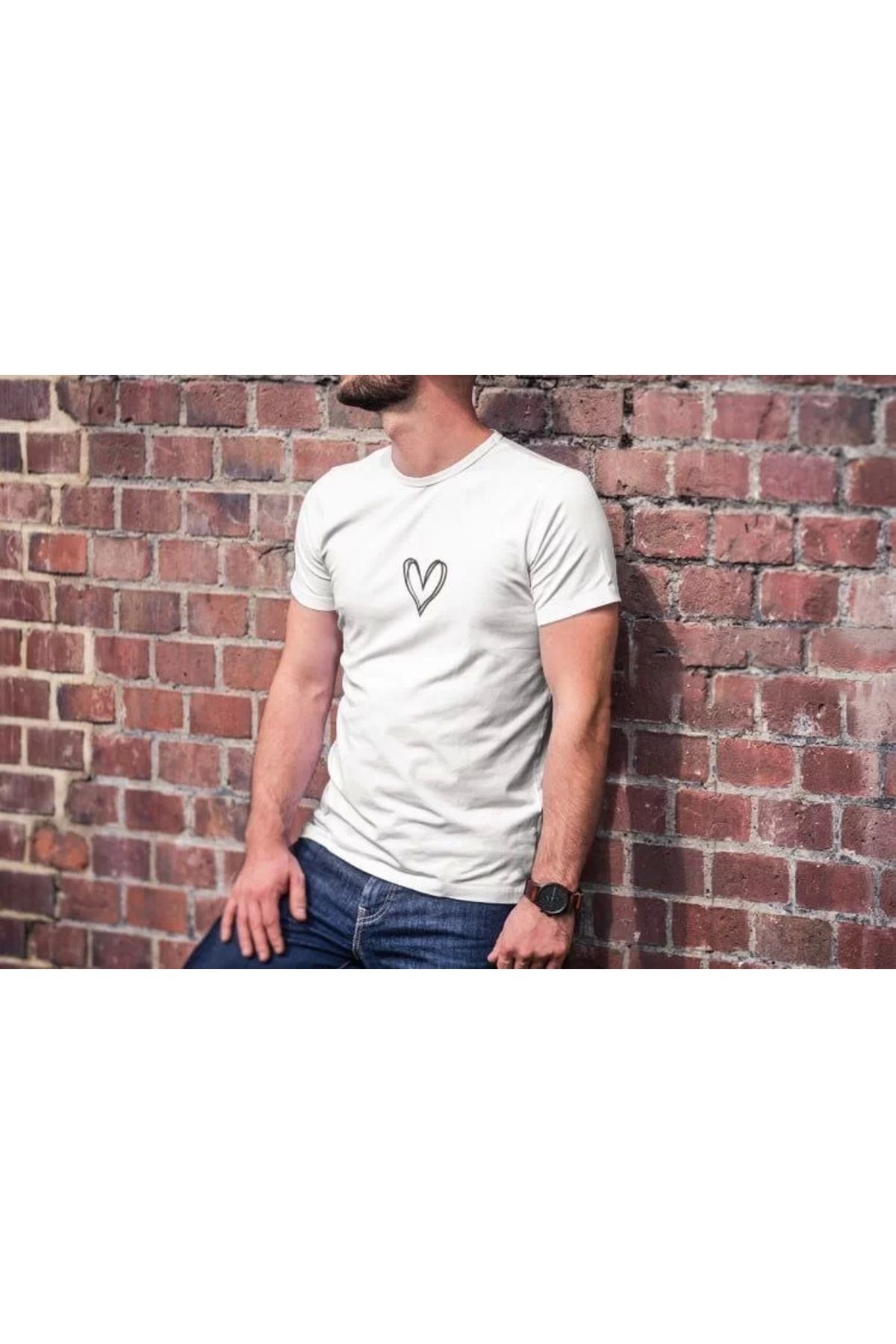 CVS Unisex Bisiklet Yaka Baskılı Oversize T-Shirt - Beyaz